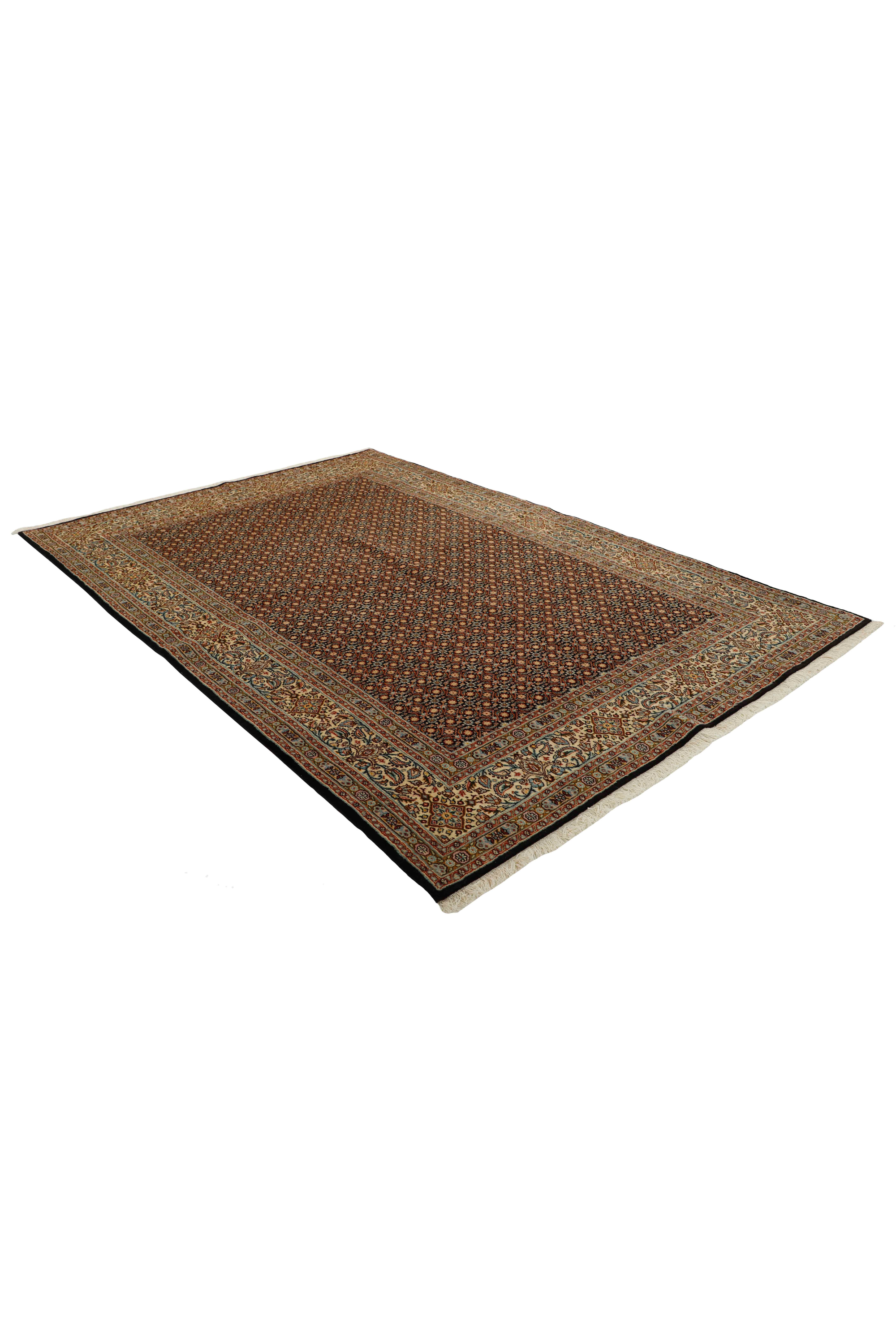 Traditional Bordered Moud Mahi rug