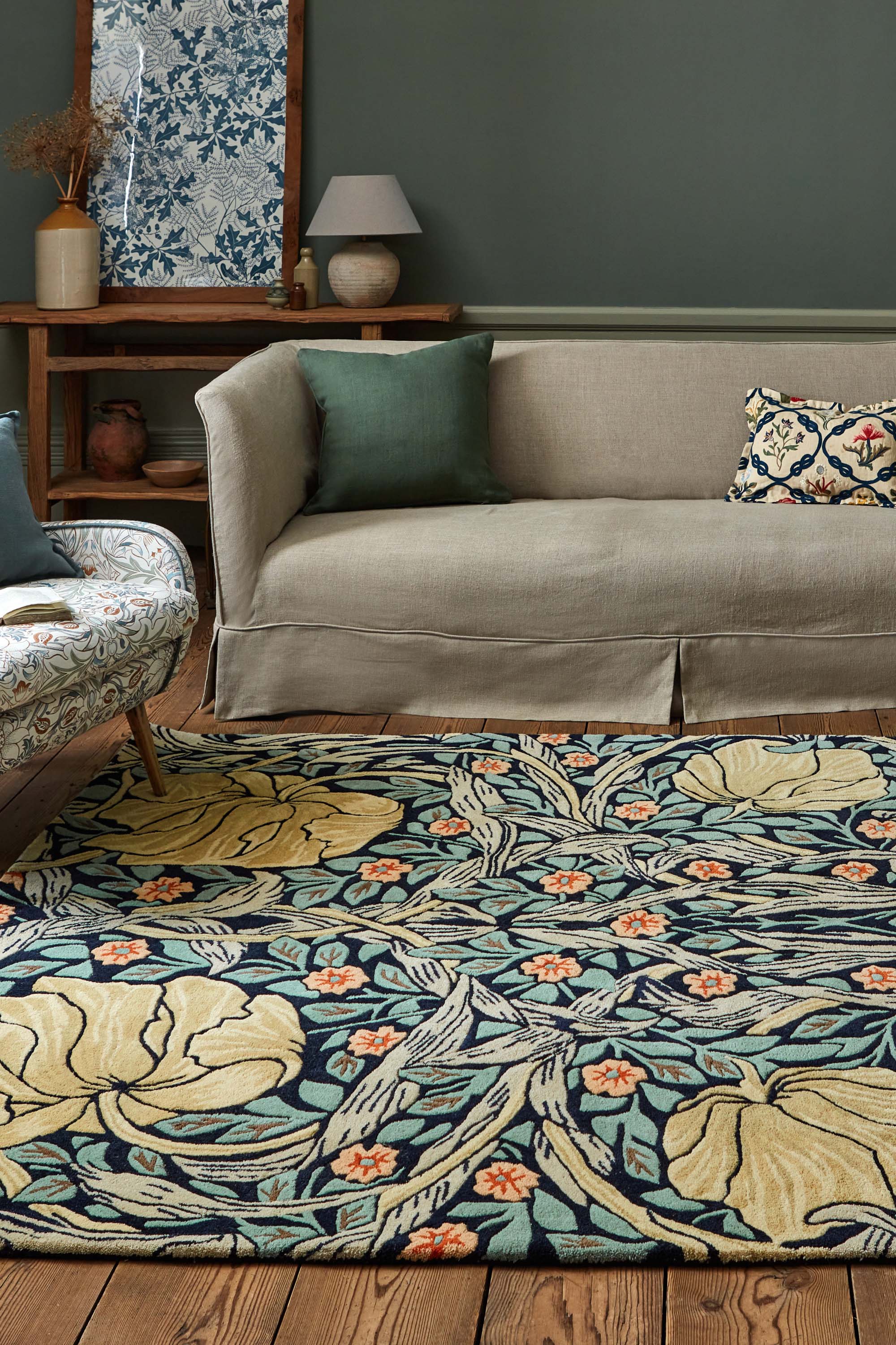 Multicolour floral abstract rug