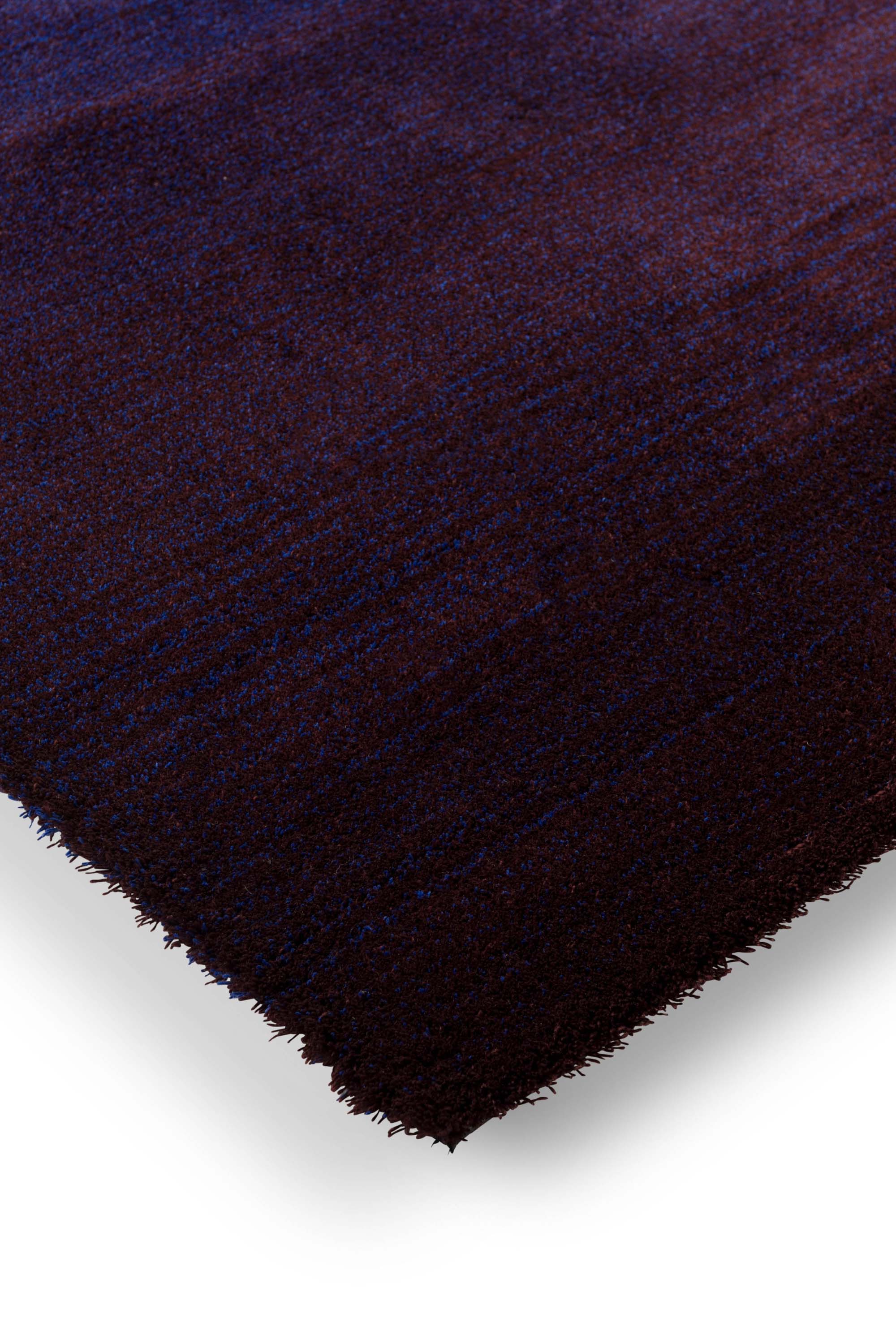 Plain blue rug with textured pile