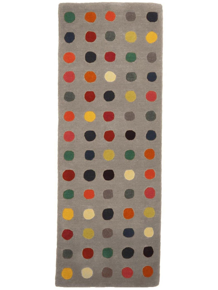 multicolour runner with a polka dot pattern