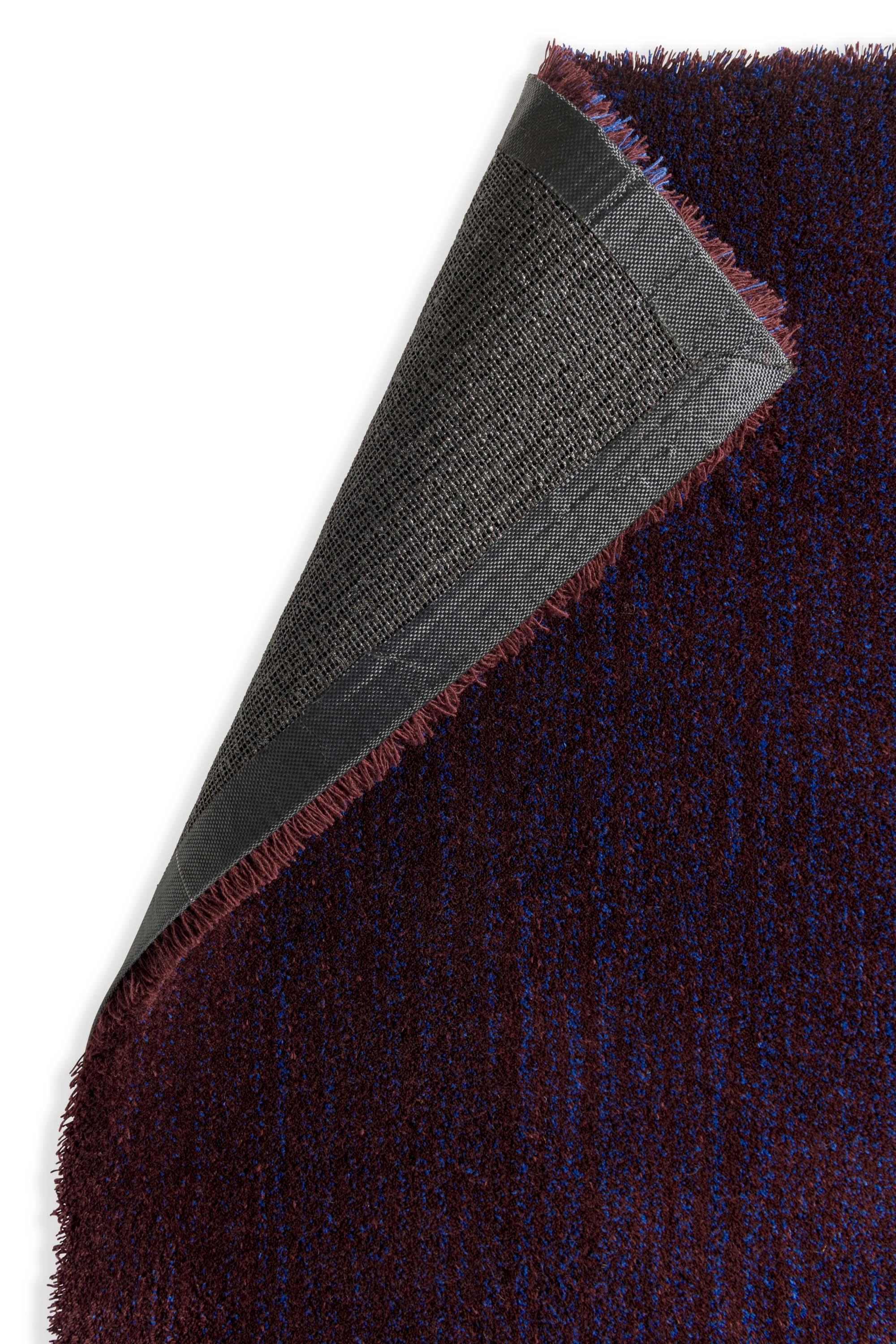 Plain blue rug with textured pile