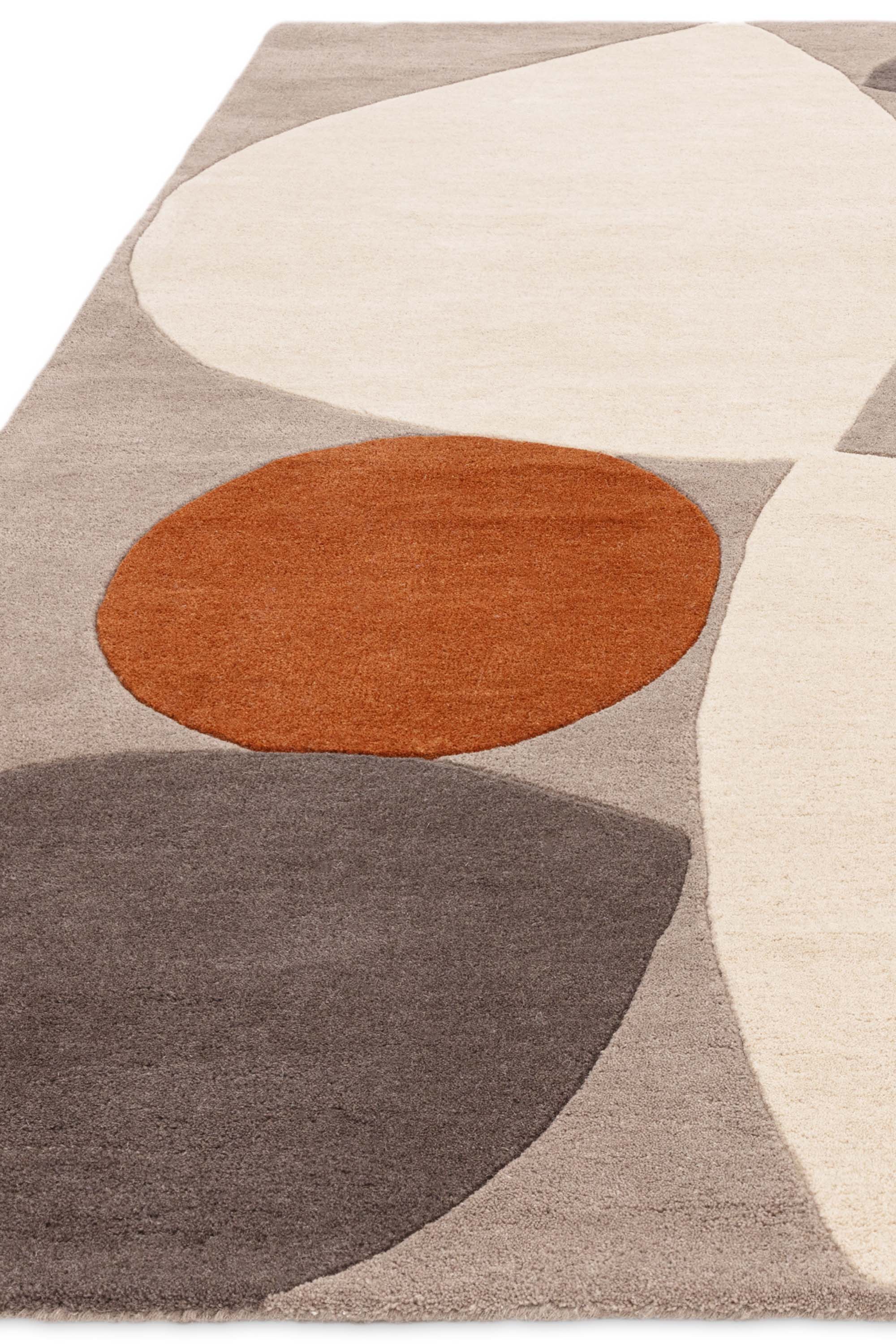 Abstract wool rug featuring a multicolour pattern