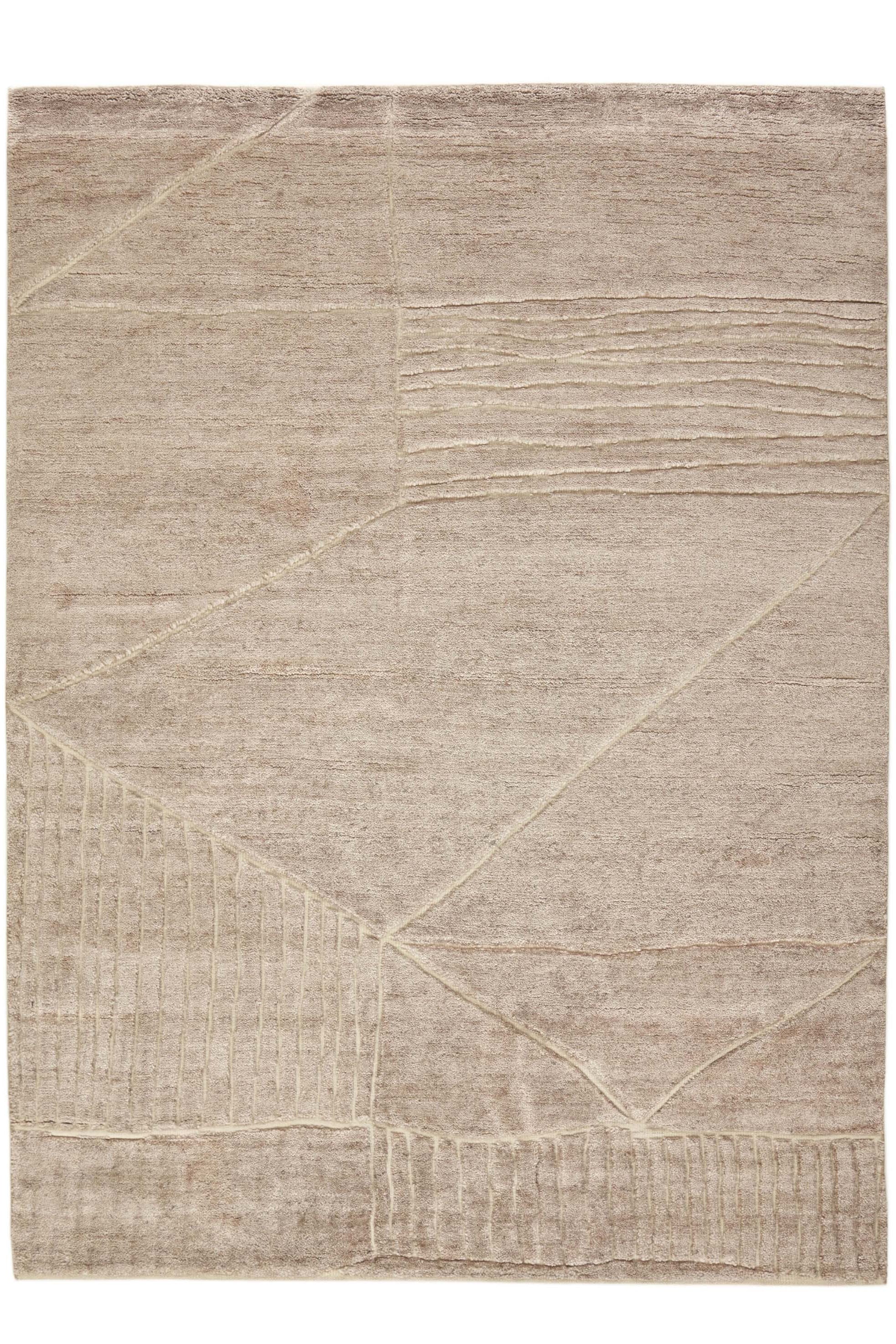 Minimal beige luxury Moroccan style rug