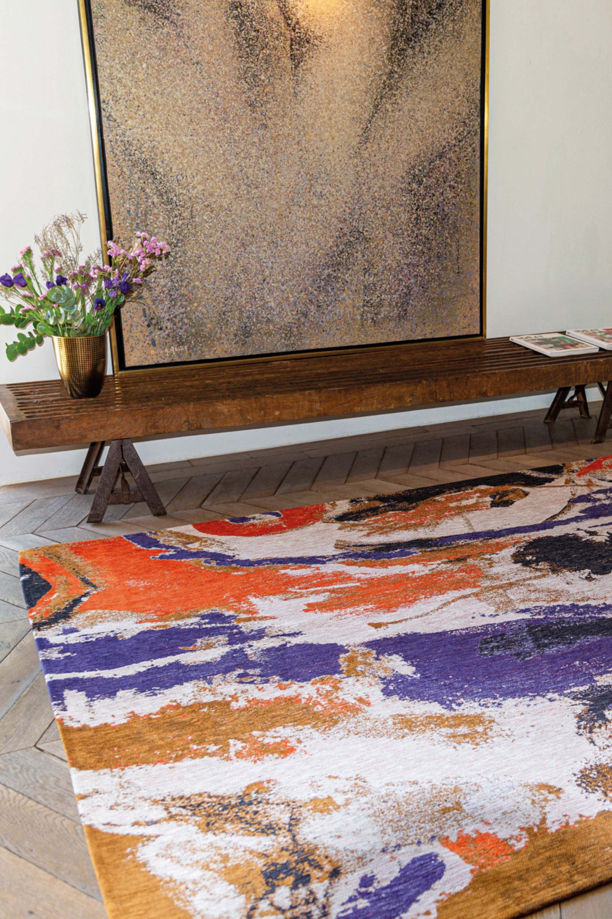 Modern rug with multicolour abstract pattern