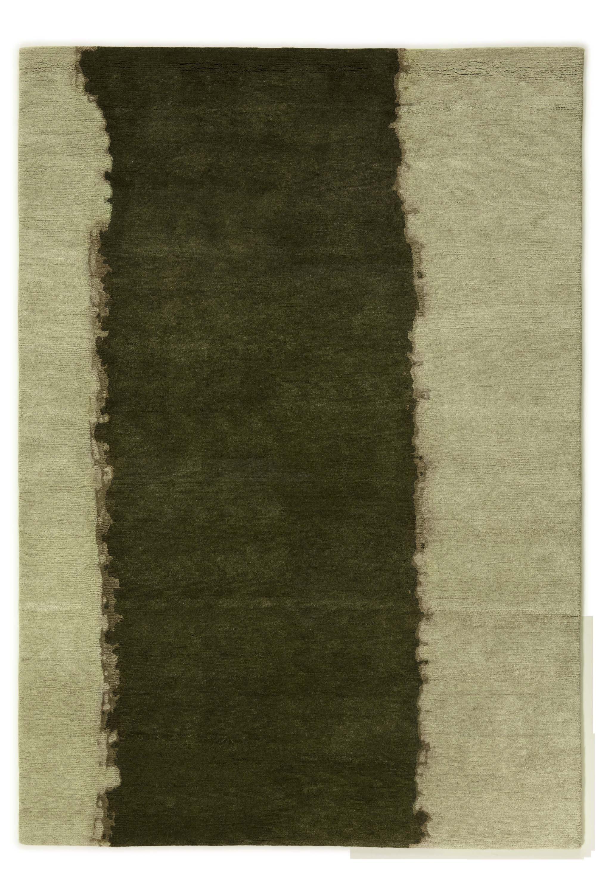 Luxury modern abstract rug in green tones