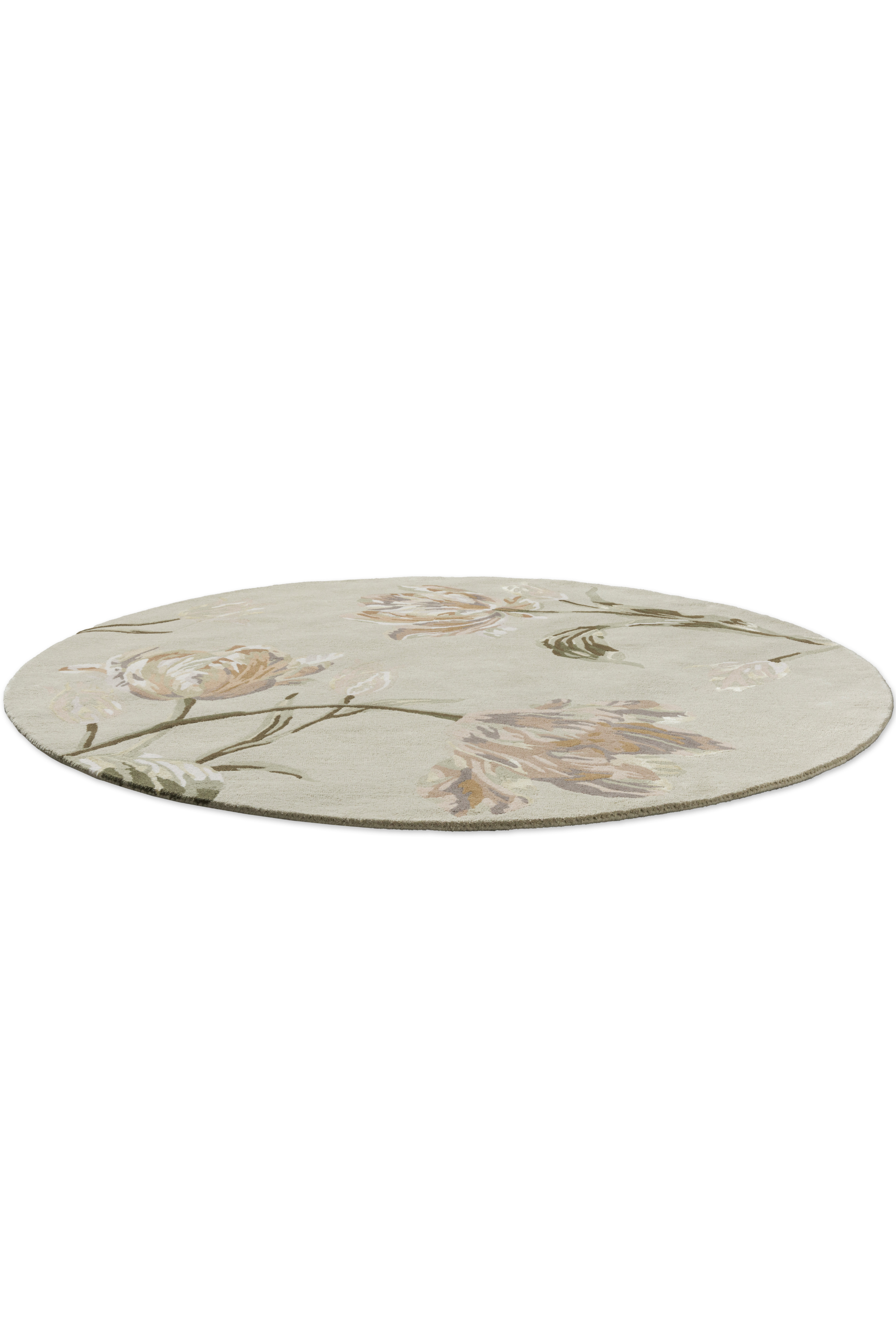 Laura Ashley Gosford Natural/Sage Green 81307 Round