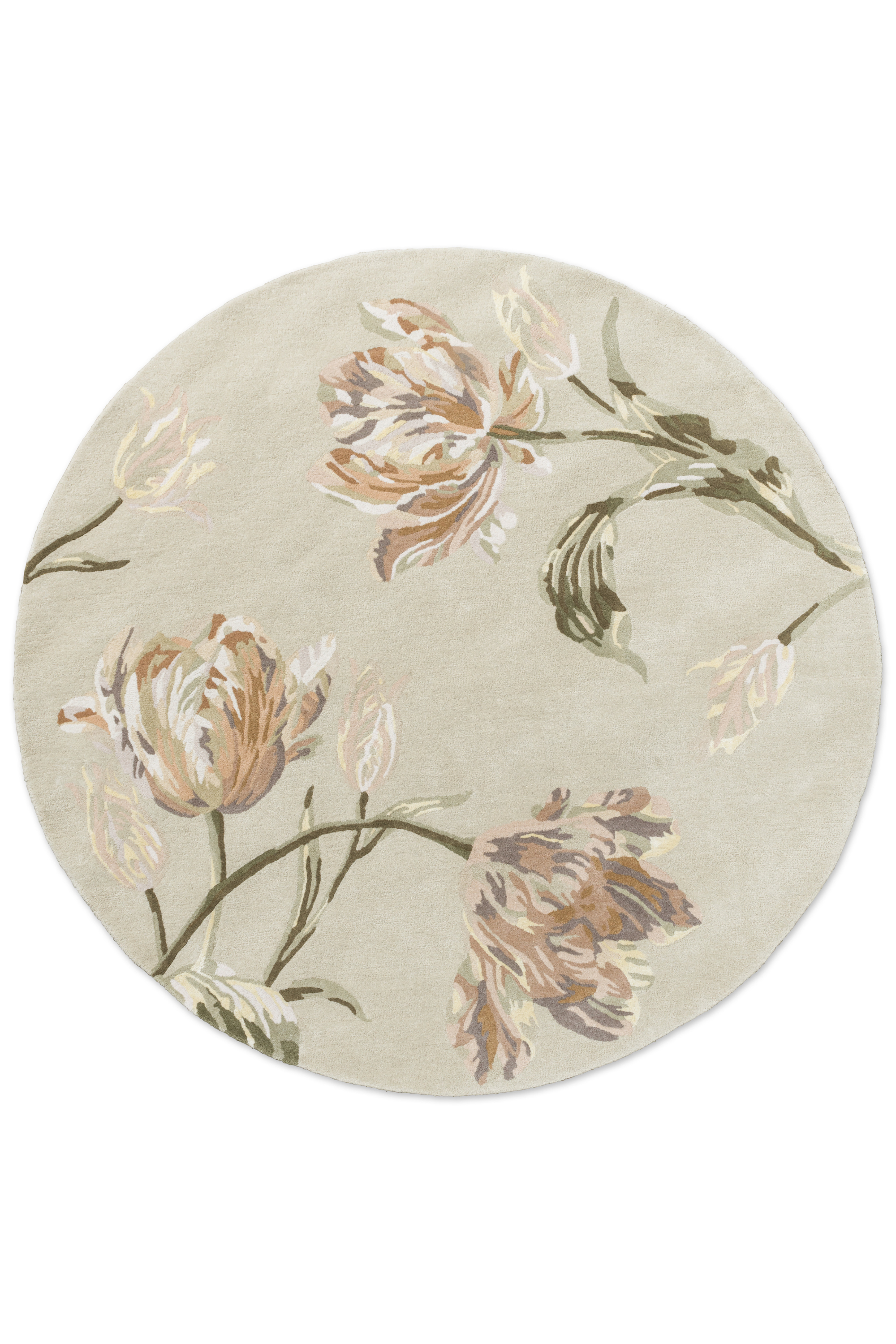 Laura Ashley Gosford Natural/Sage Green 81307 Round