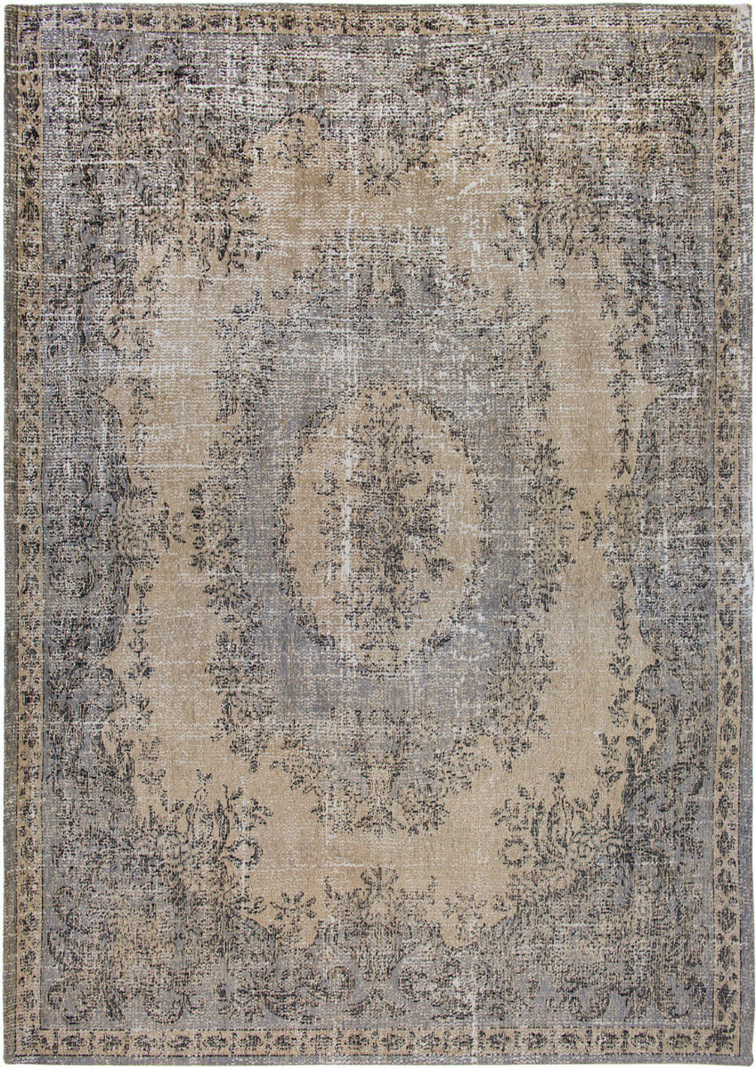 taupe brown vintage style rug with a traditional design