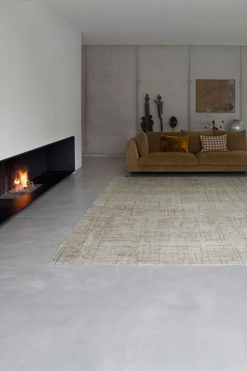 beige flatweave area rug with subtle