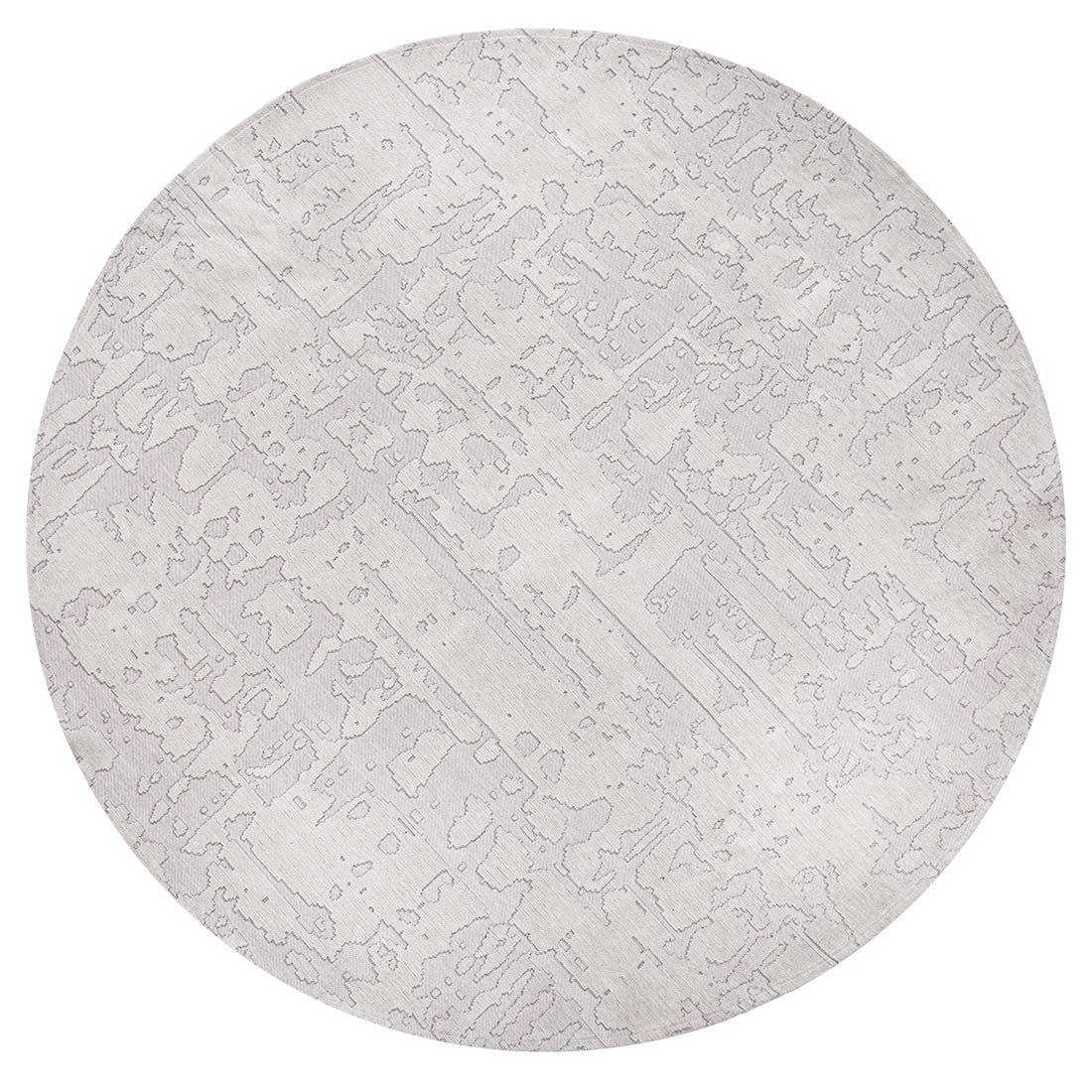 cream flatweave circle rug with subtle, organic pattern
