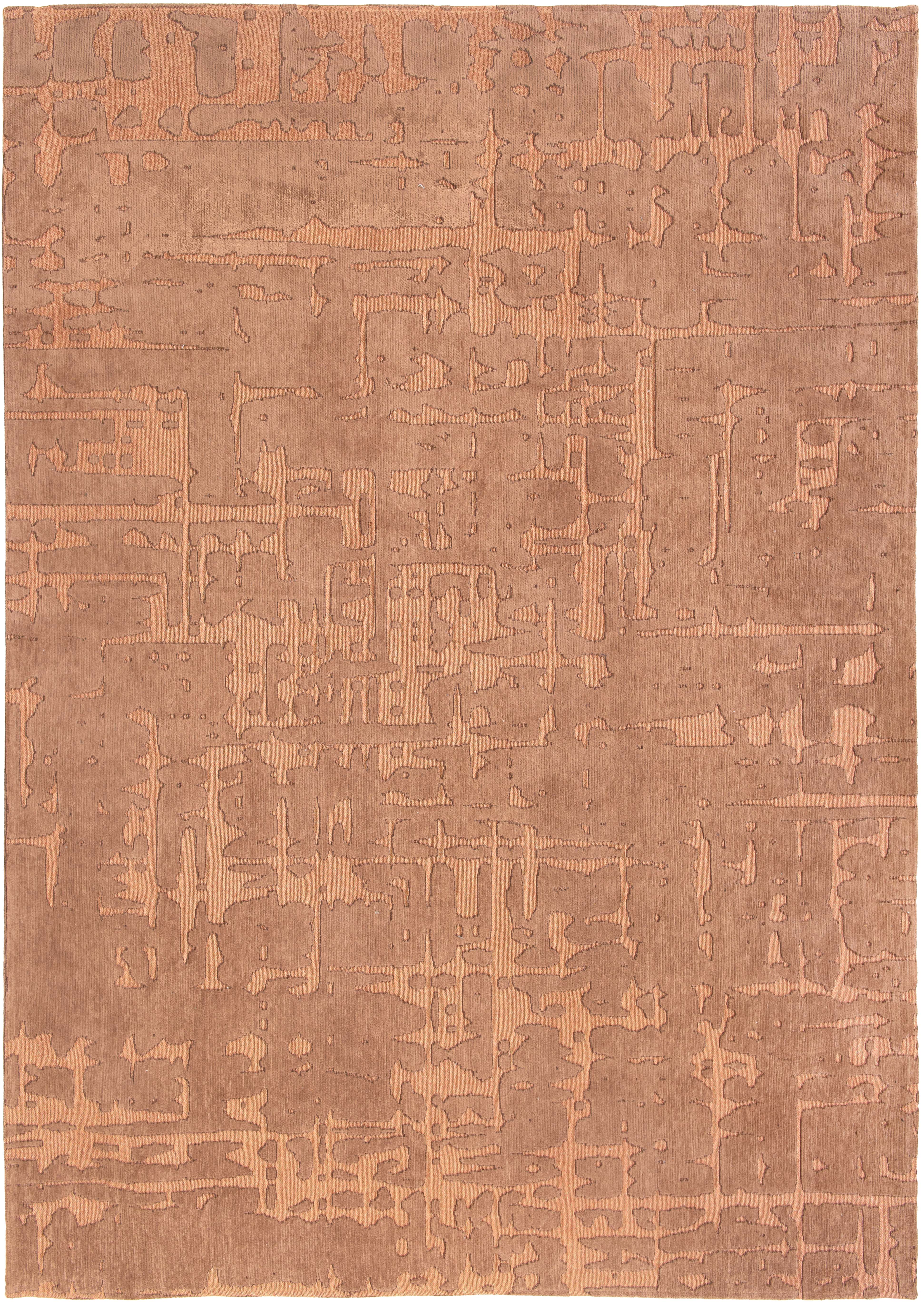 Copper flatweave runner area rug with subtle, organic pattern