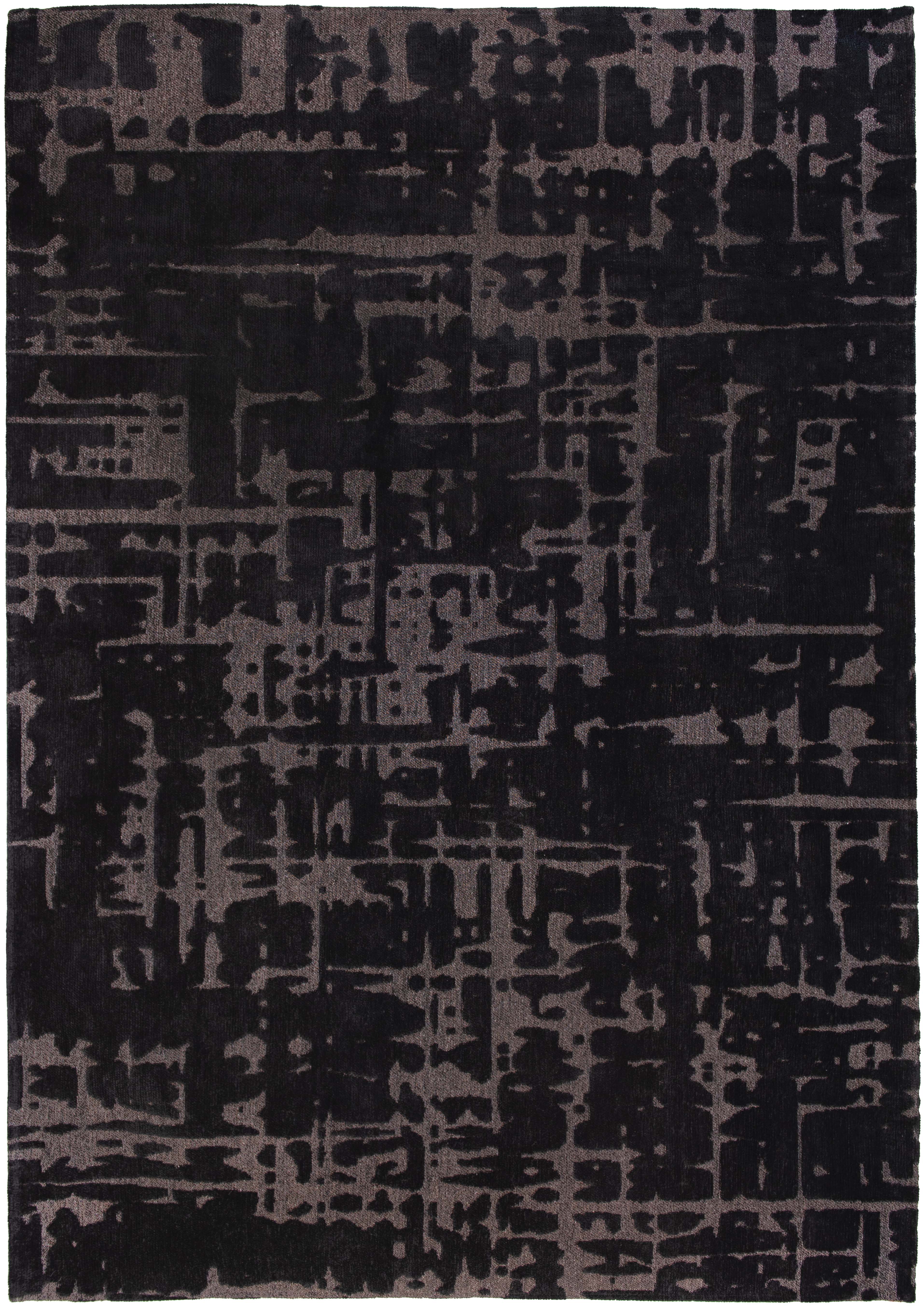 Louis de Poortere Baobab Black Water 9200 Runner Rug | 80 x 250 cm Black, Polyester, Patterned