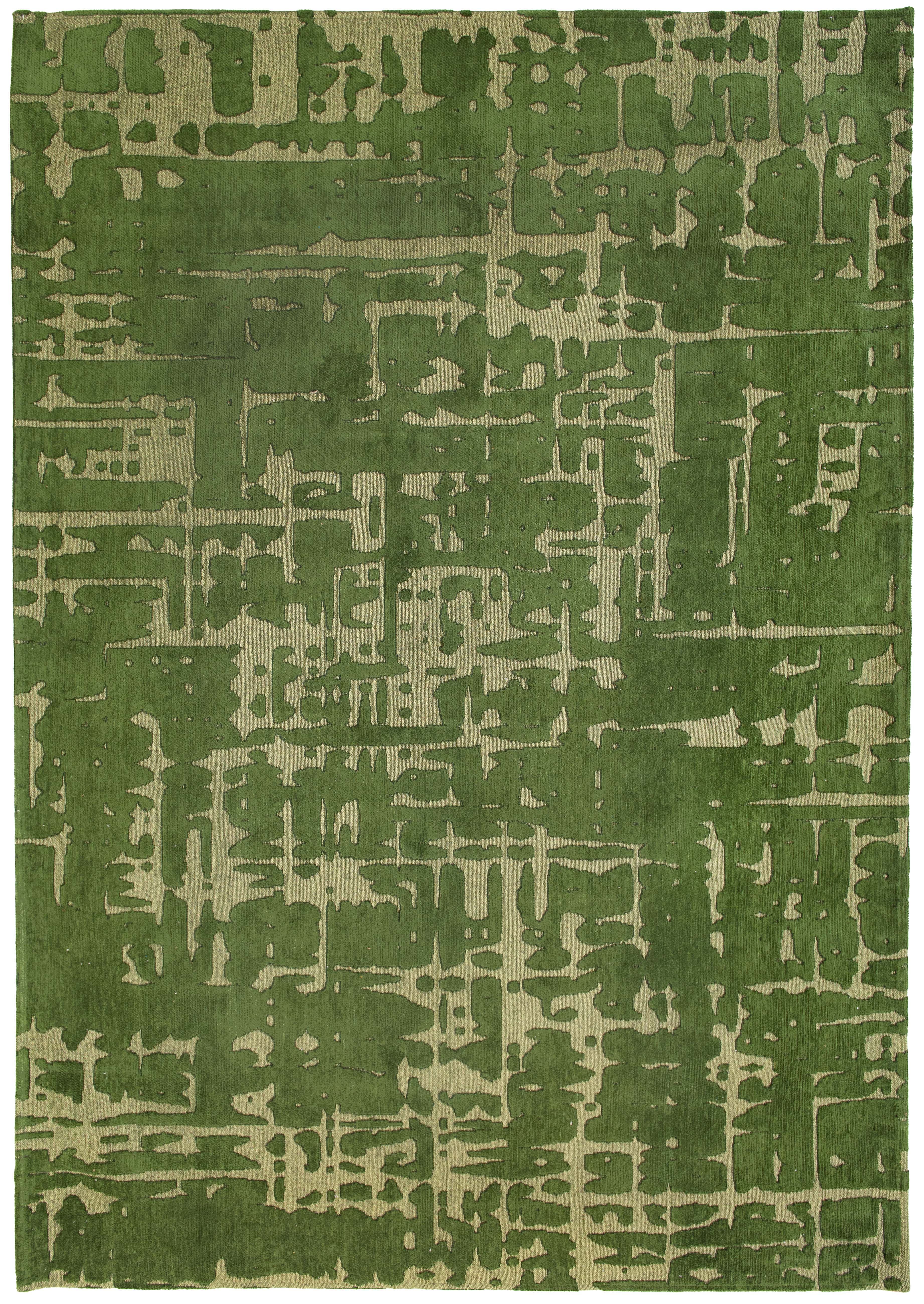 Green flatweave area runner rug with subtle, organic pattern
