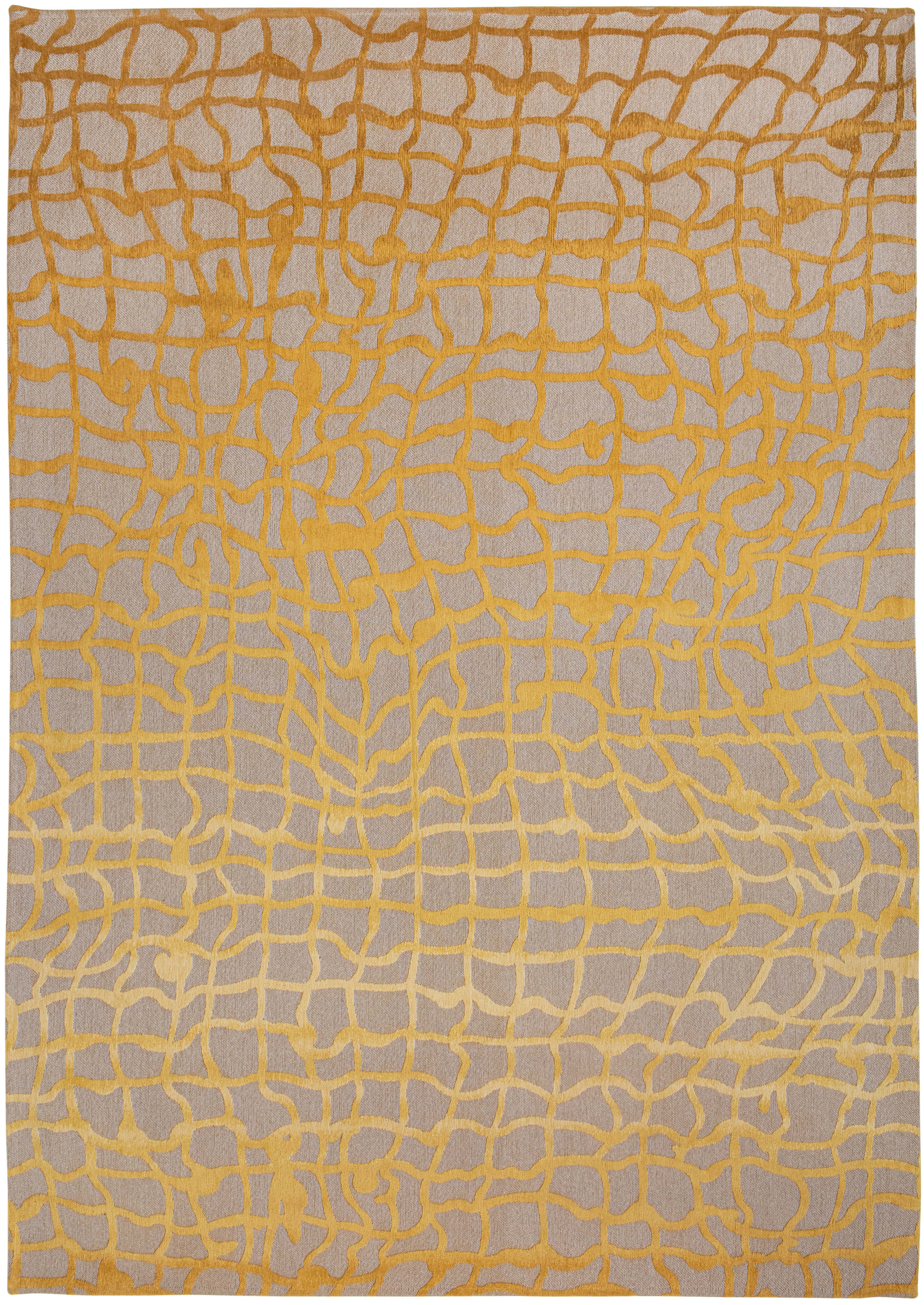Flatweave area runner rug with abstract yellow design
