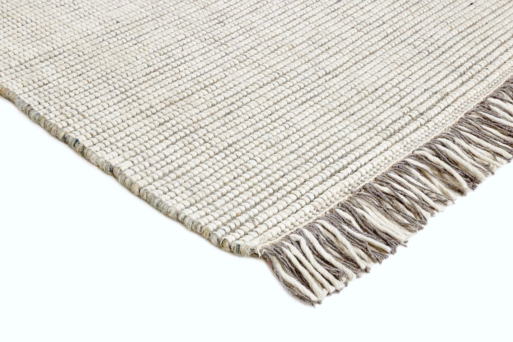 Grey and white textured flatweave rug