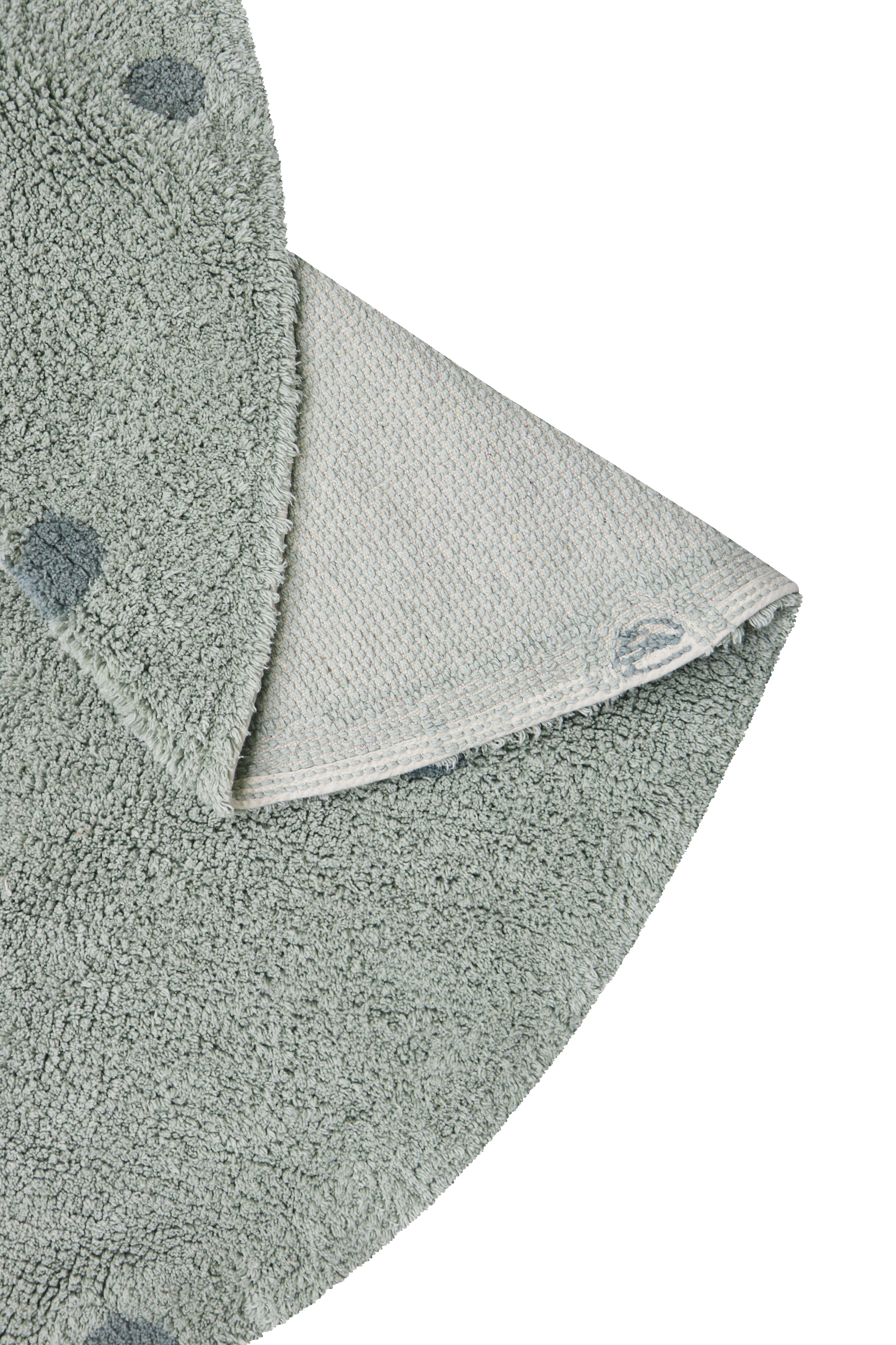 Washable Rug Round Dot Blue Sage