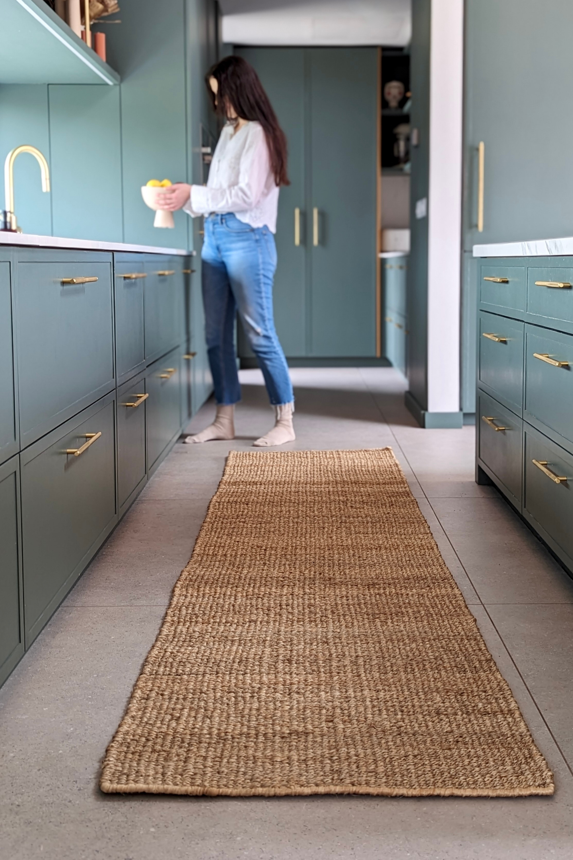 Plain brown jute runner