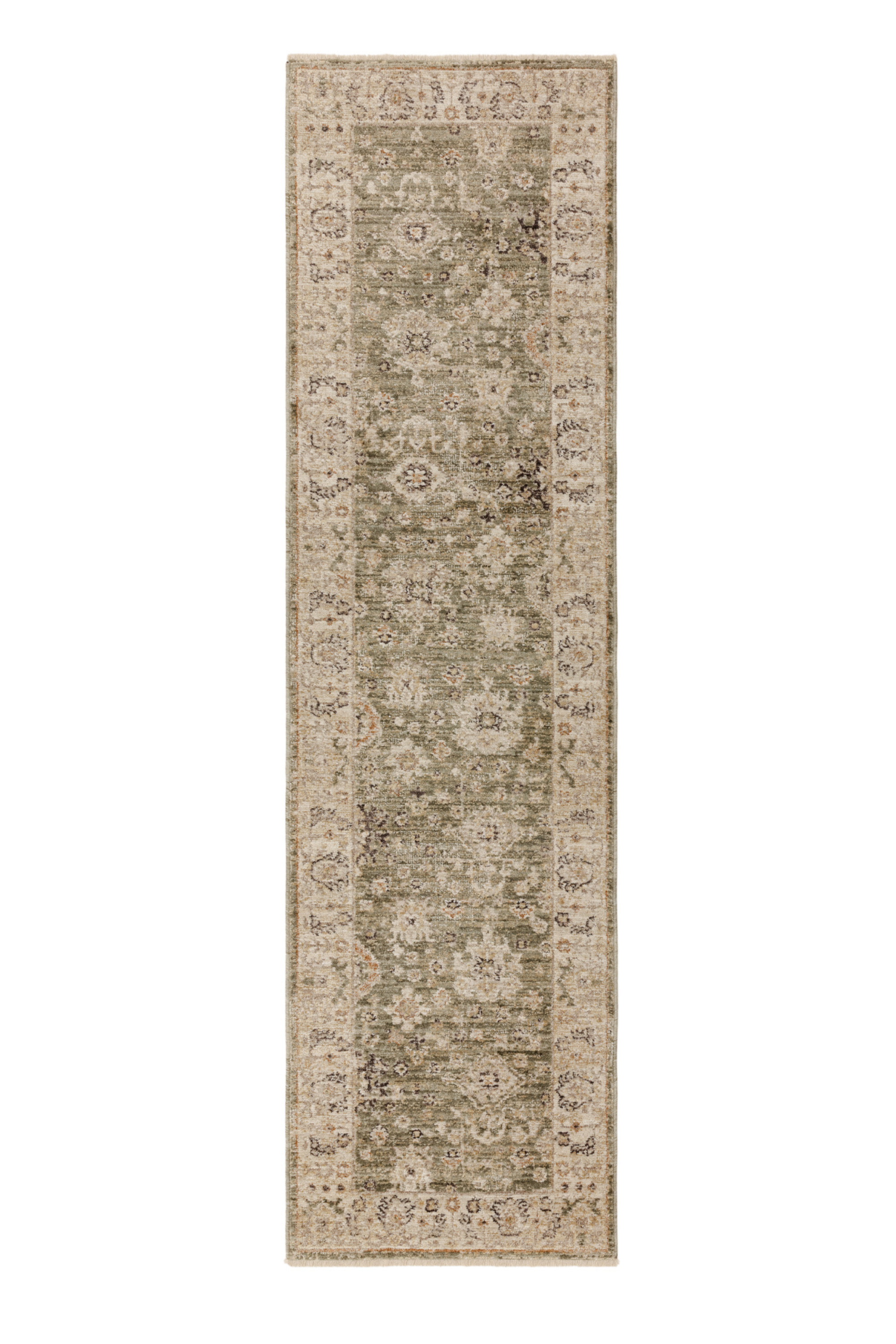 Heriz Ornate Green Runner