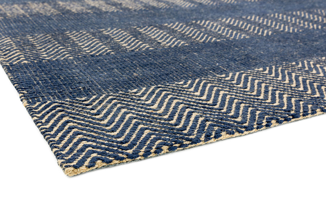 striped navy blue rug