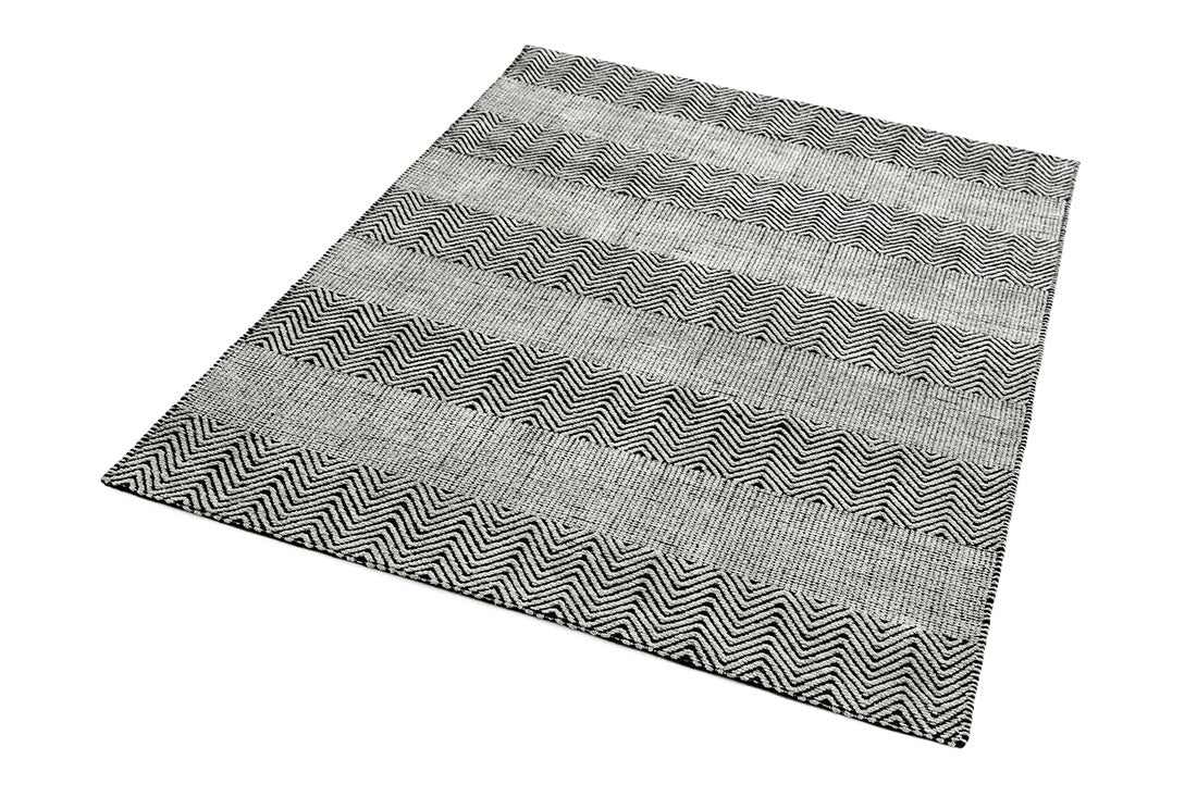 striped grey rug
