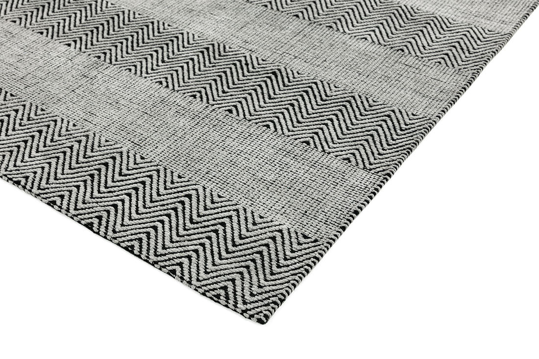 striped grey rug