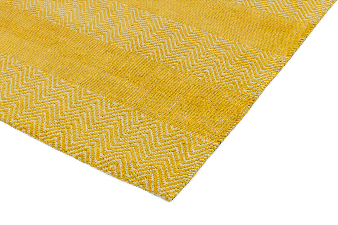 striped yellow rug