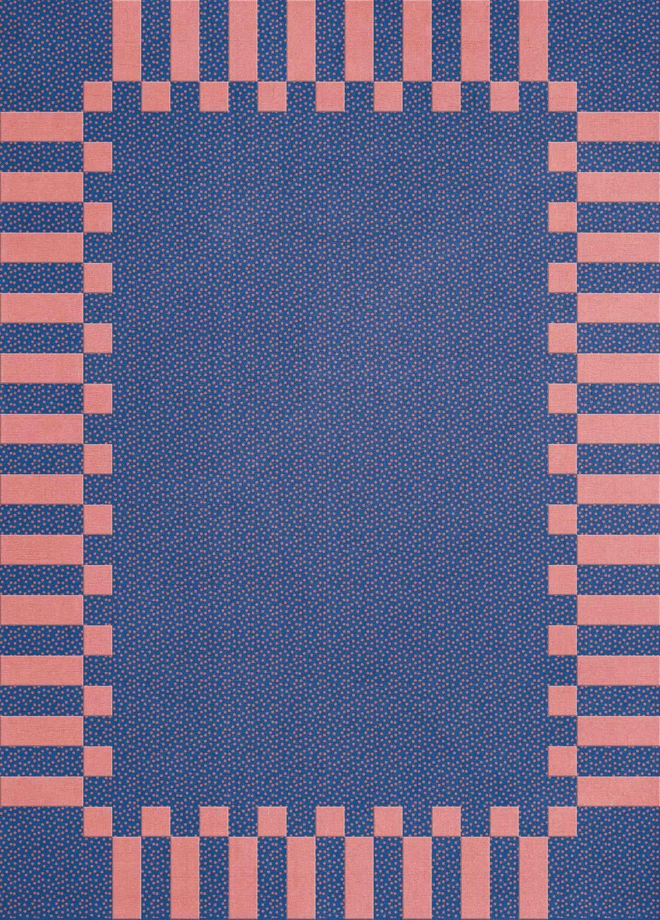 Tekla Frame Cobalt Salmon | Layered Rugs | Rugs.ie
