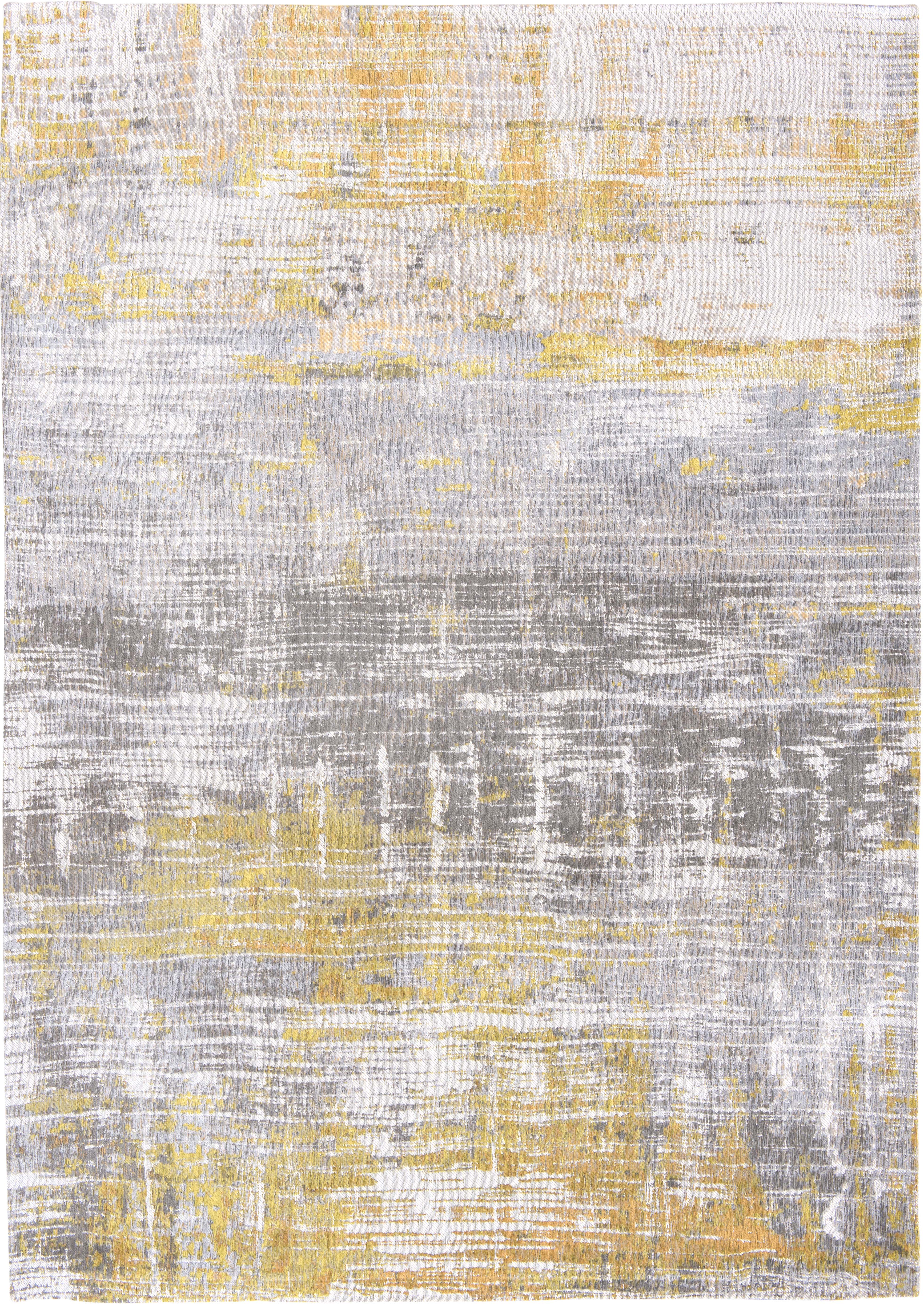Runner flatweave rug with abstract stripe design in grey, beige, yellow, red and blue