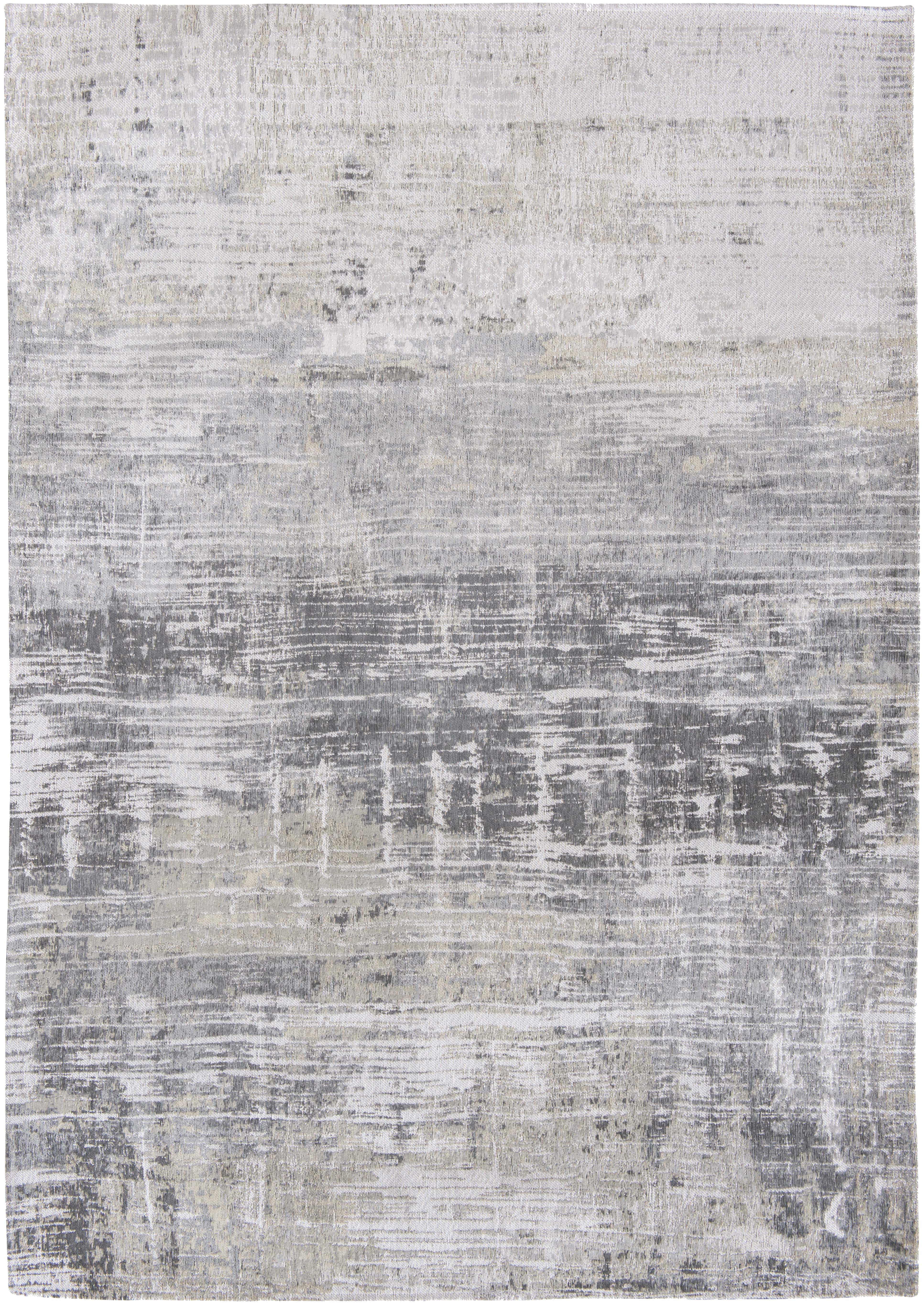 Flatweave runner rug with abstract stripe pattern in grey