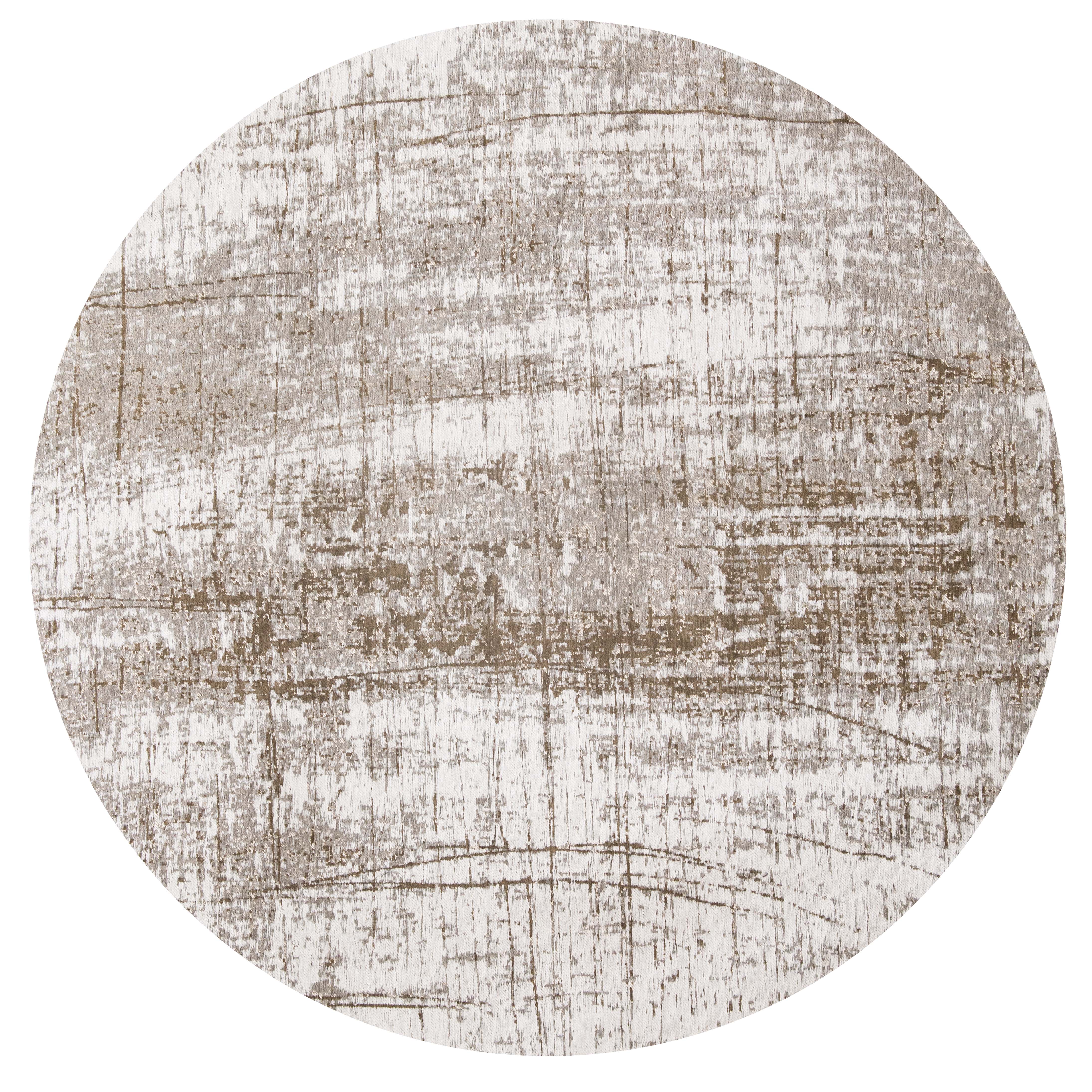 Ivory circle flatweave with faded grey abstract design