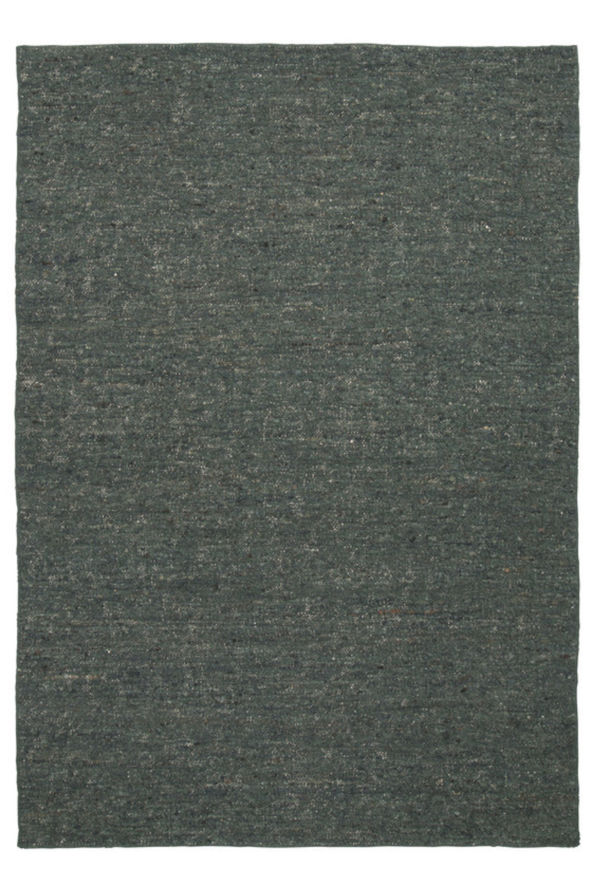 Plain green wool rug