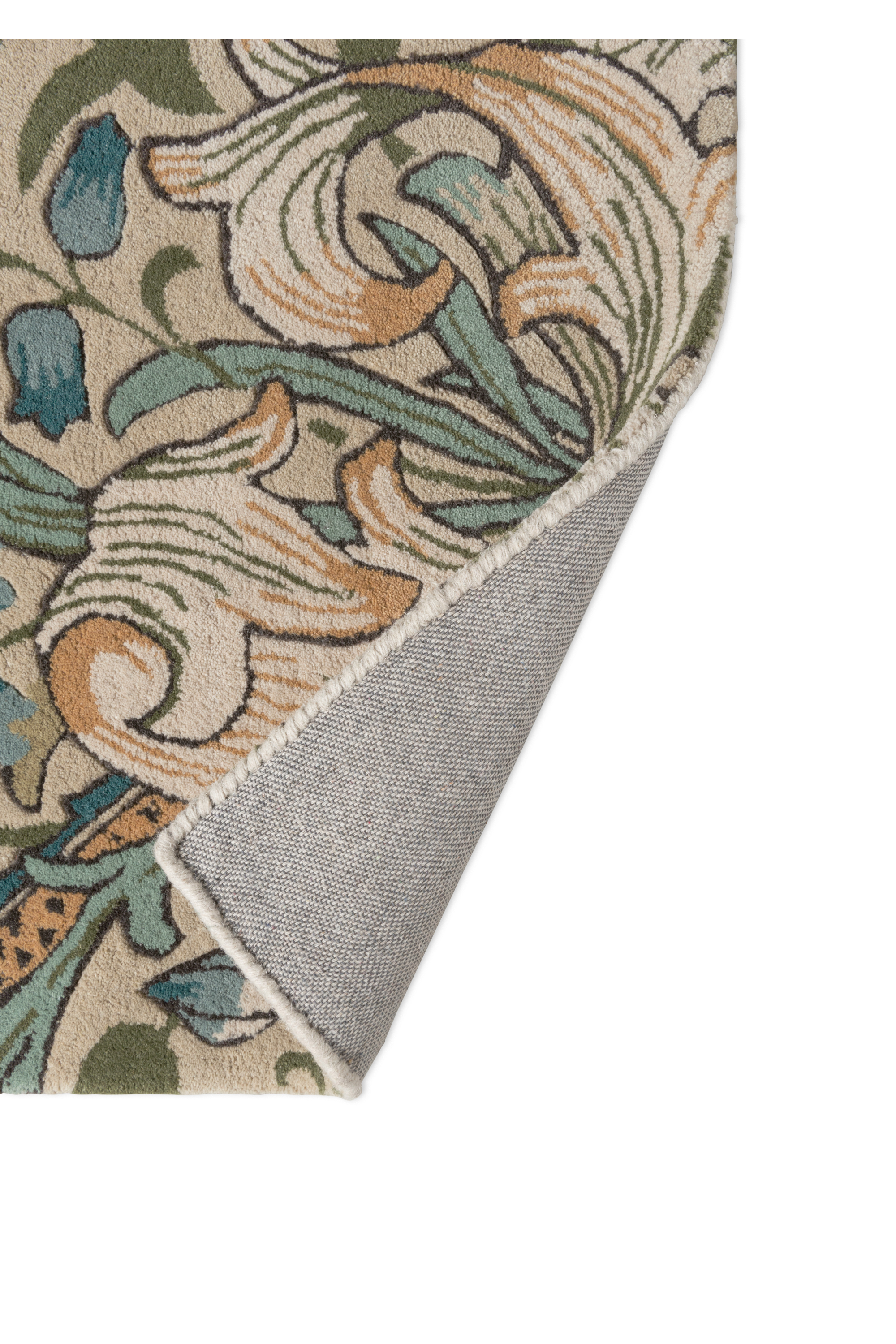 Morris & Co Golden Lily Green Red Rug 130107