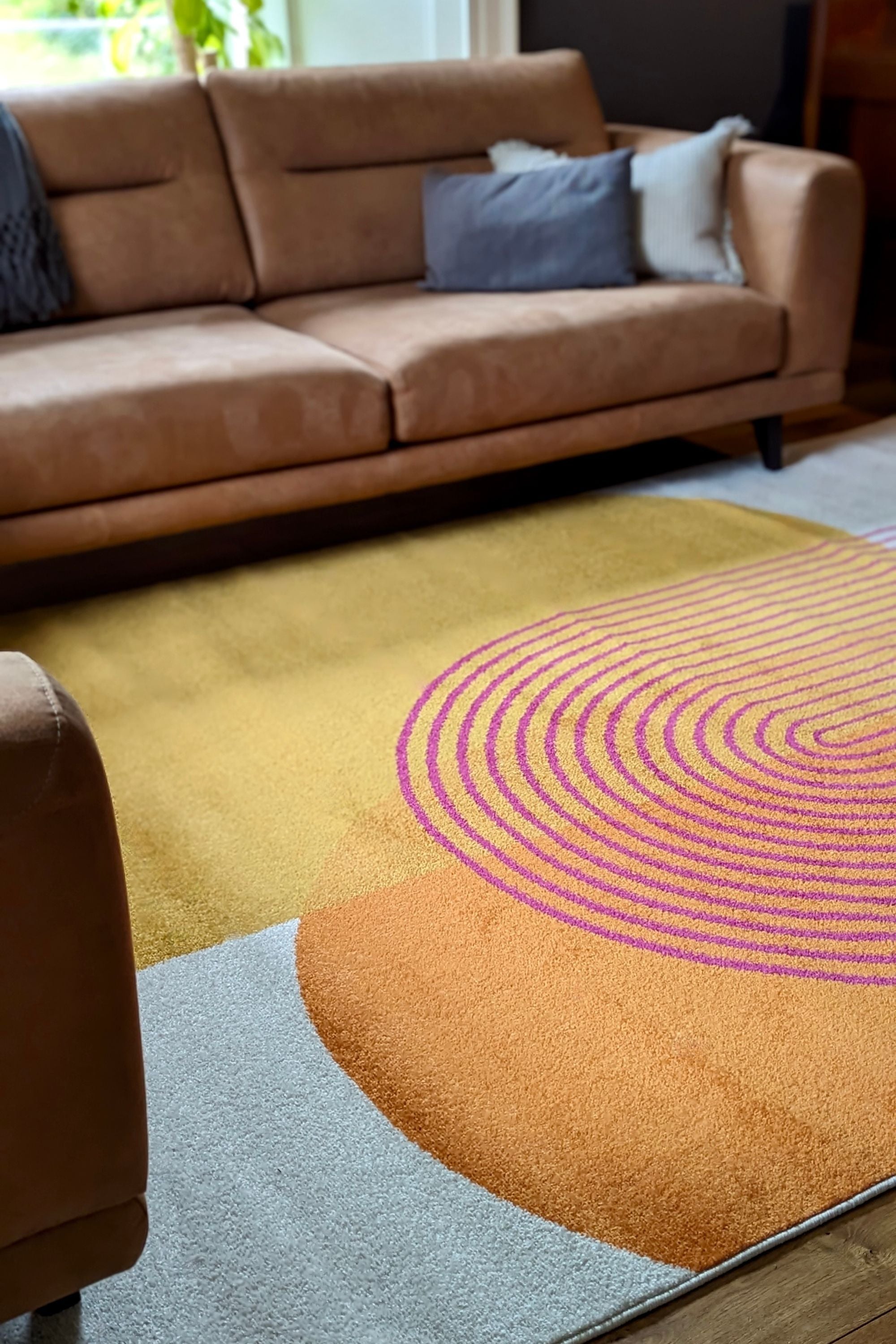 retro orange flatweave rug