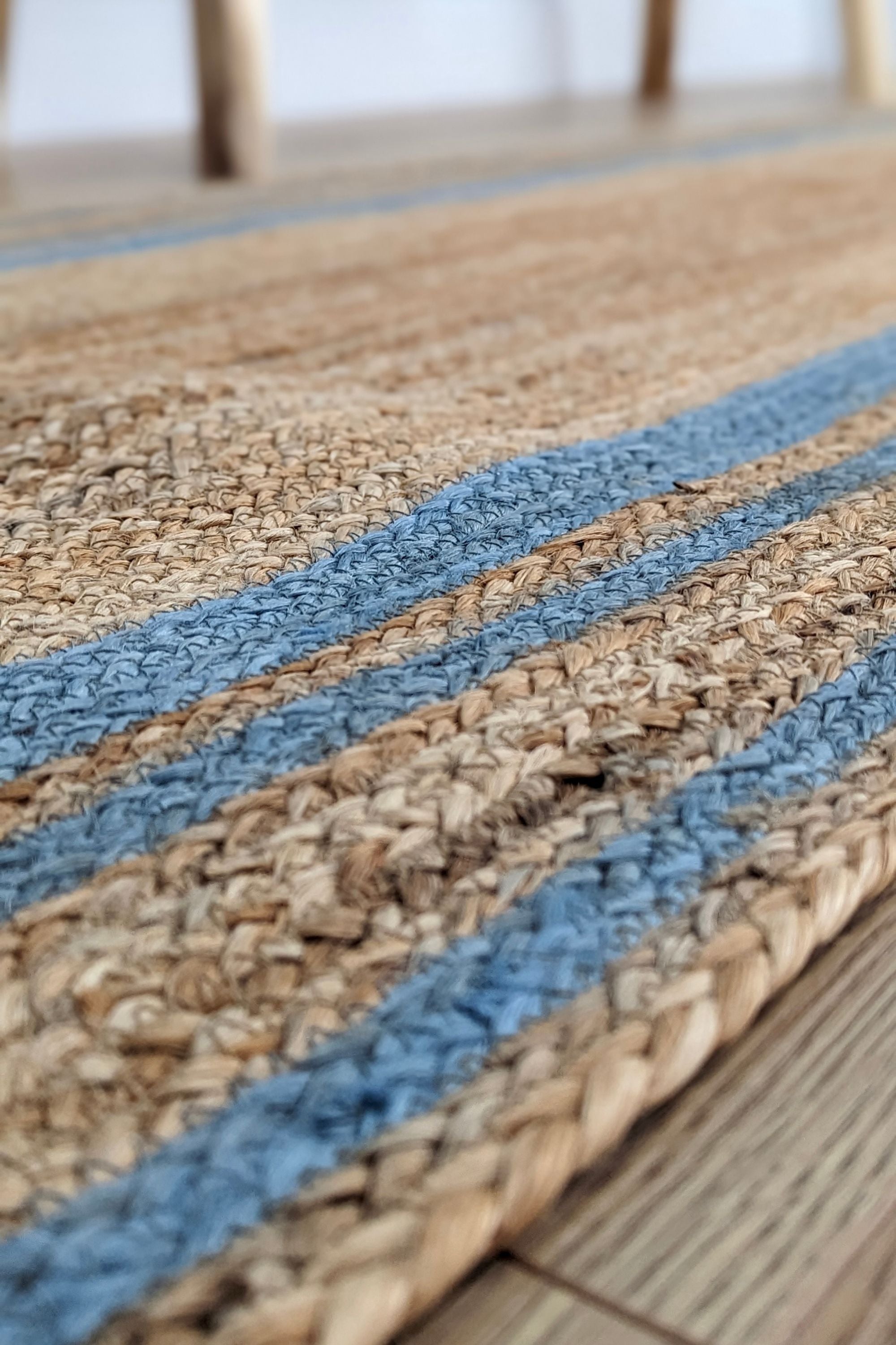 Blue Color Jute Rug Runner, Natural Jute Rug, Jute Runner Rug, Hallway Runner Rug, buying Runner Custom Rug