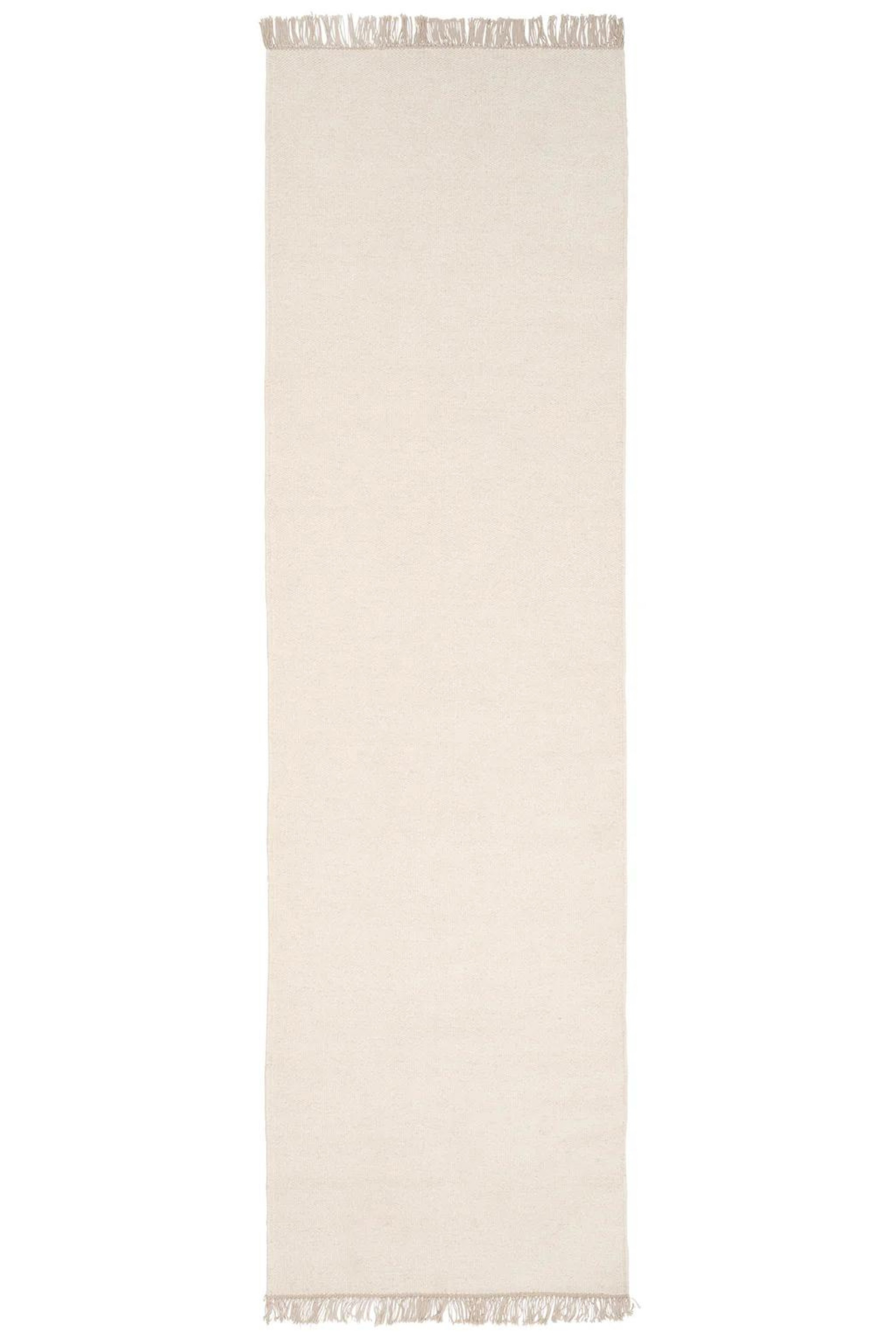 Plain white wool runner