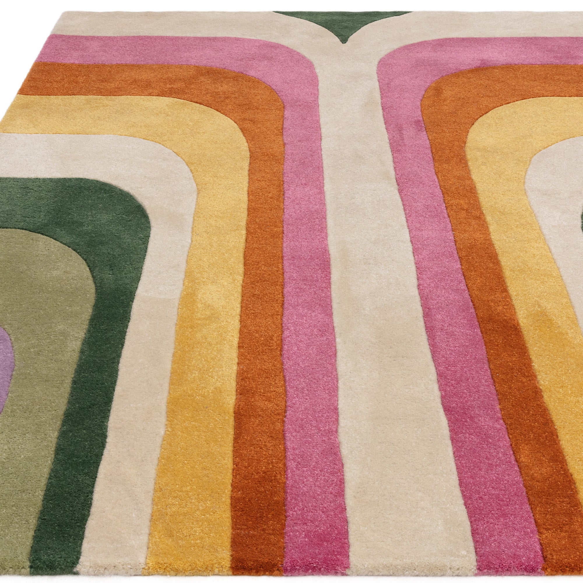 Multicolour retro style rug