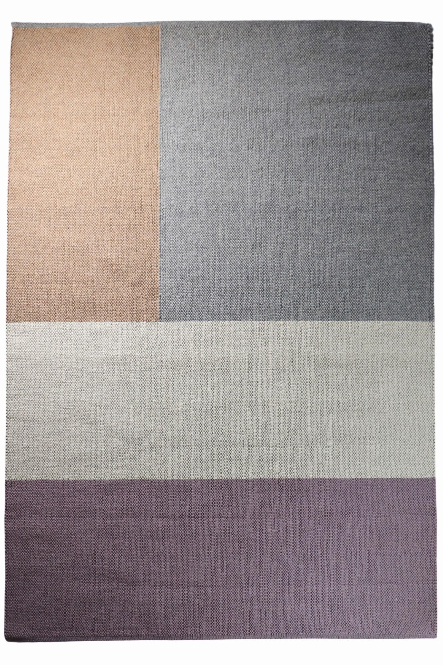 Modern multicolour plain geometric rug