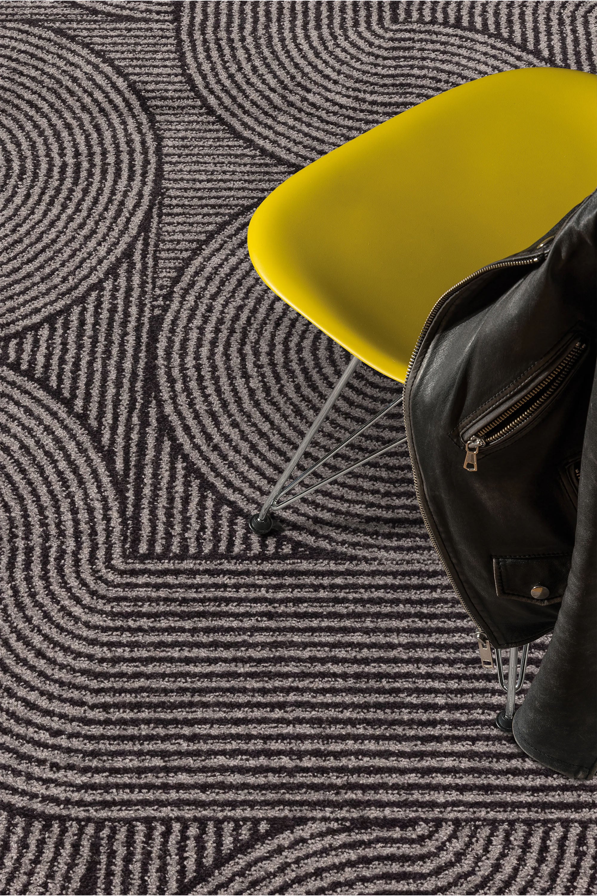 abstract charcoal grey flatweave rug