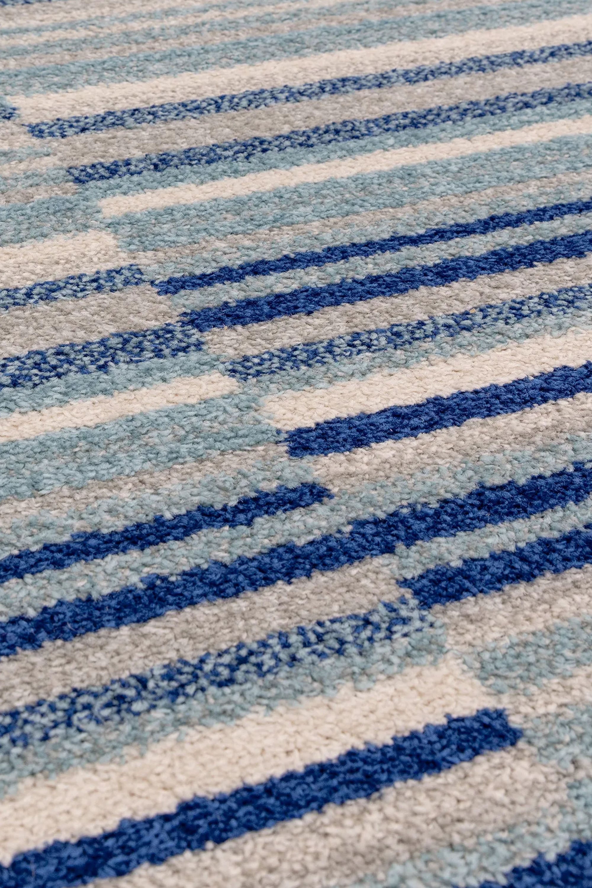 abstract blue flatweave rug