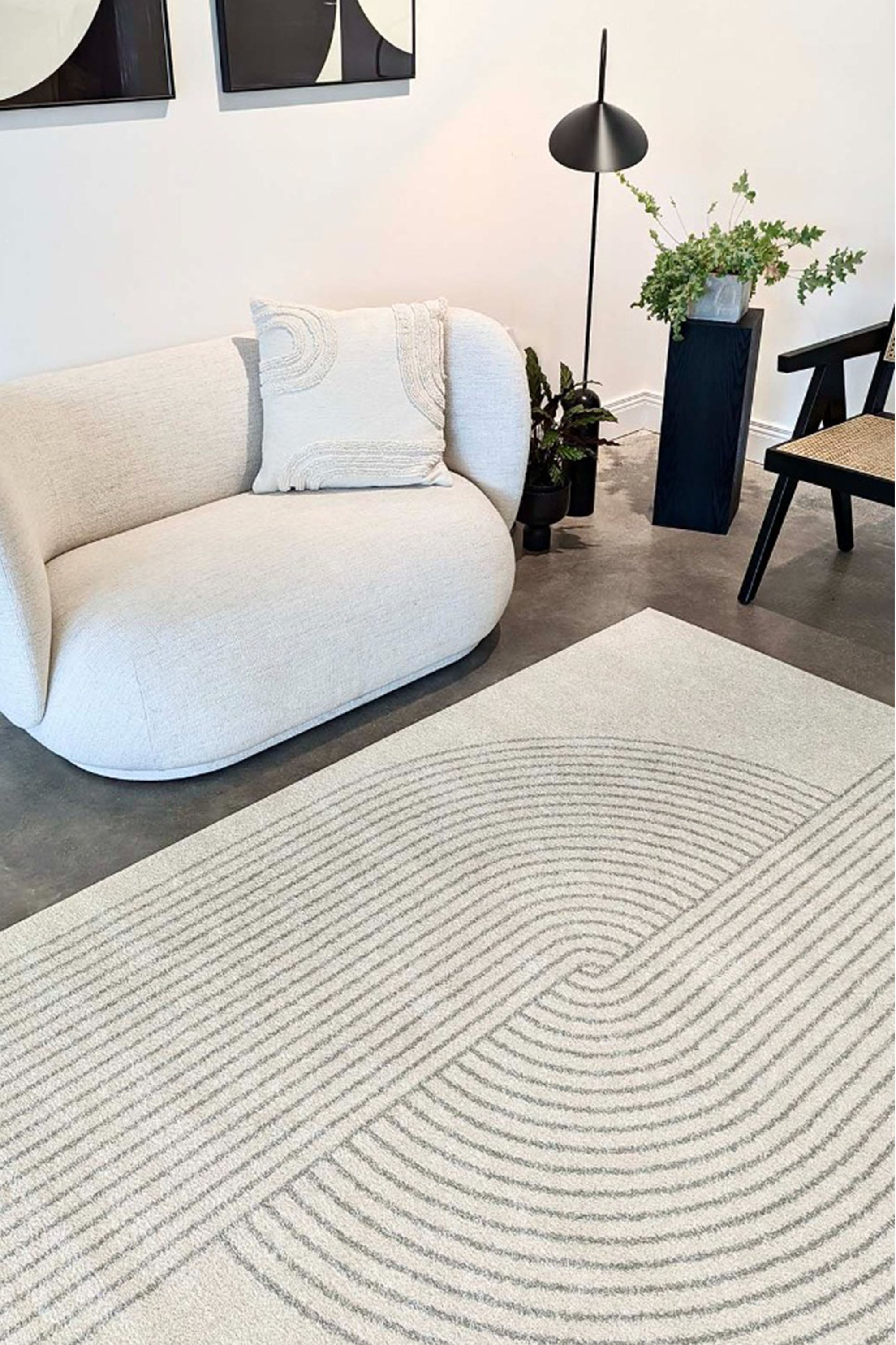 abstract cream flatweave rug