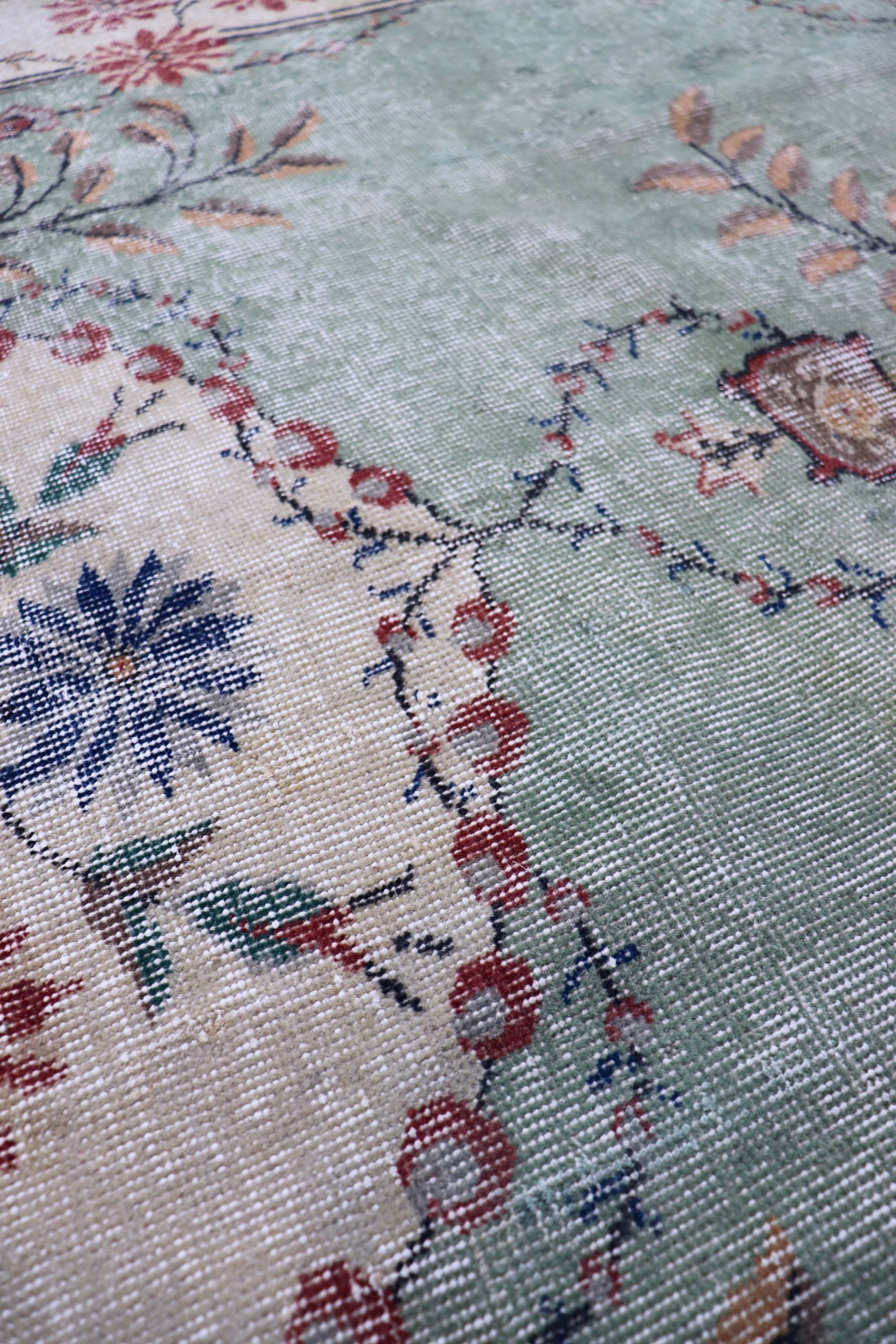 Vintage Green Oriental Medallion rug