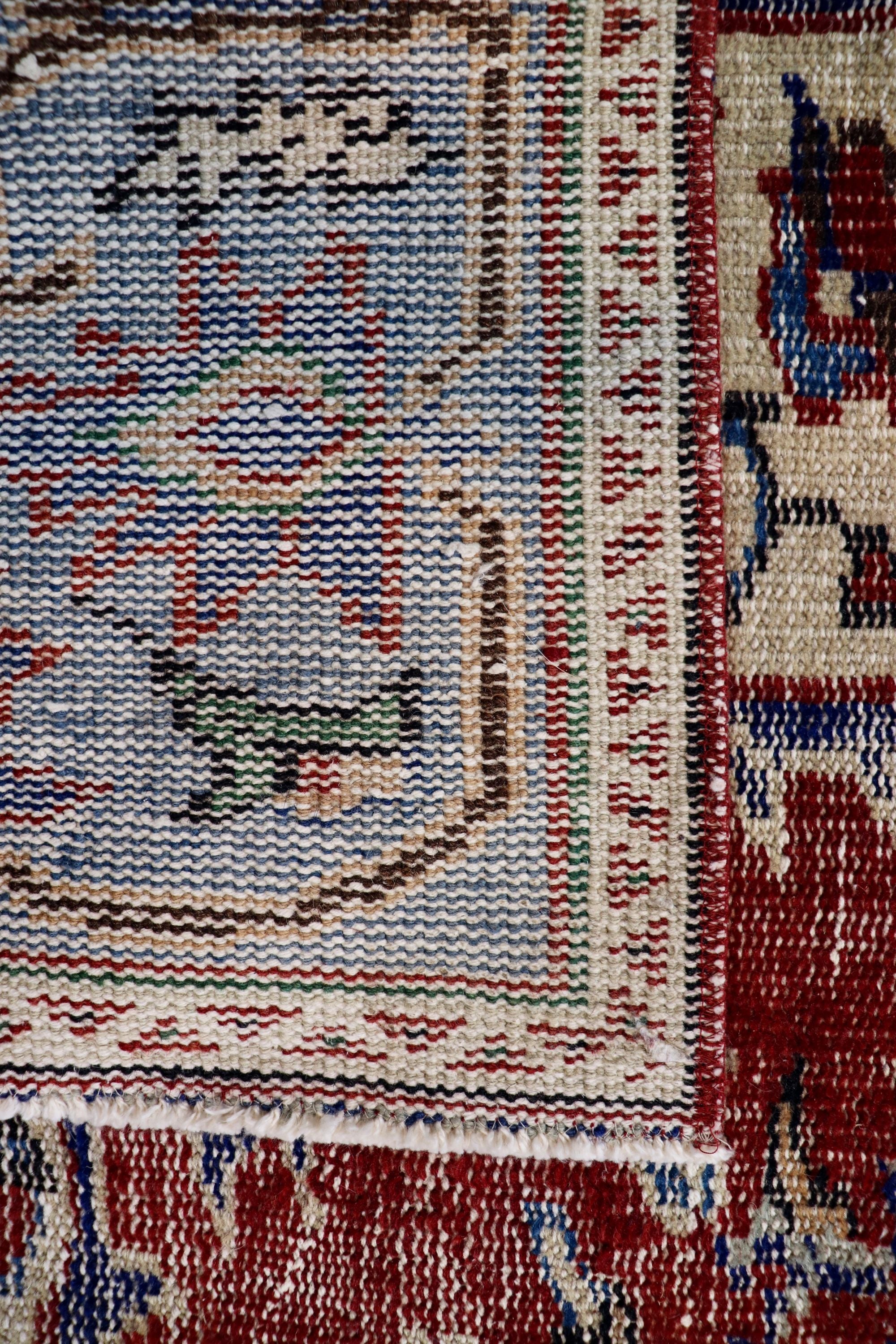 Vintage red & blue rug