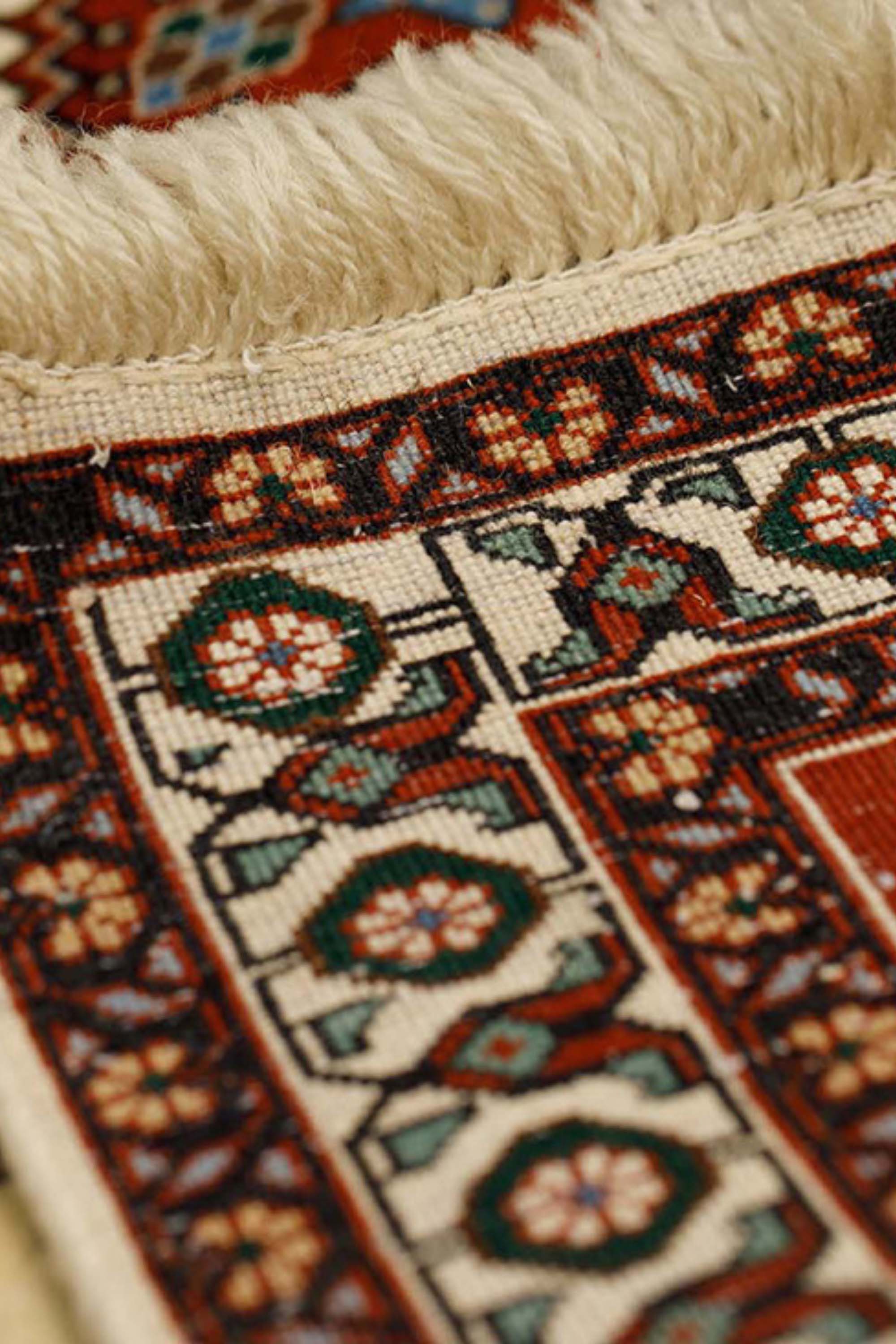 cream authentic persian runner with a traditional design
