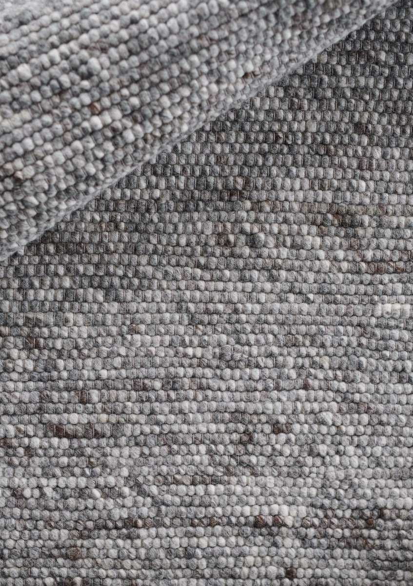 Plain Grey Modern Wool Rug
