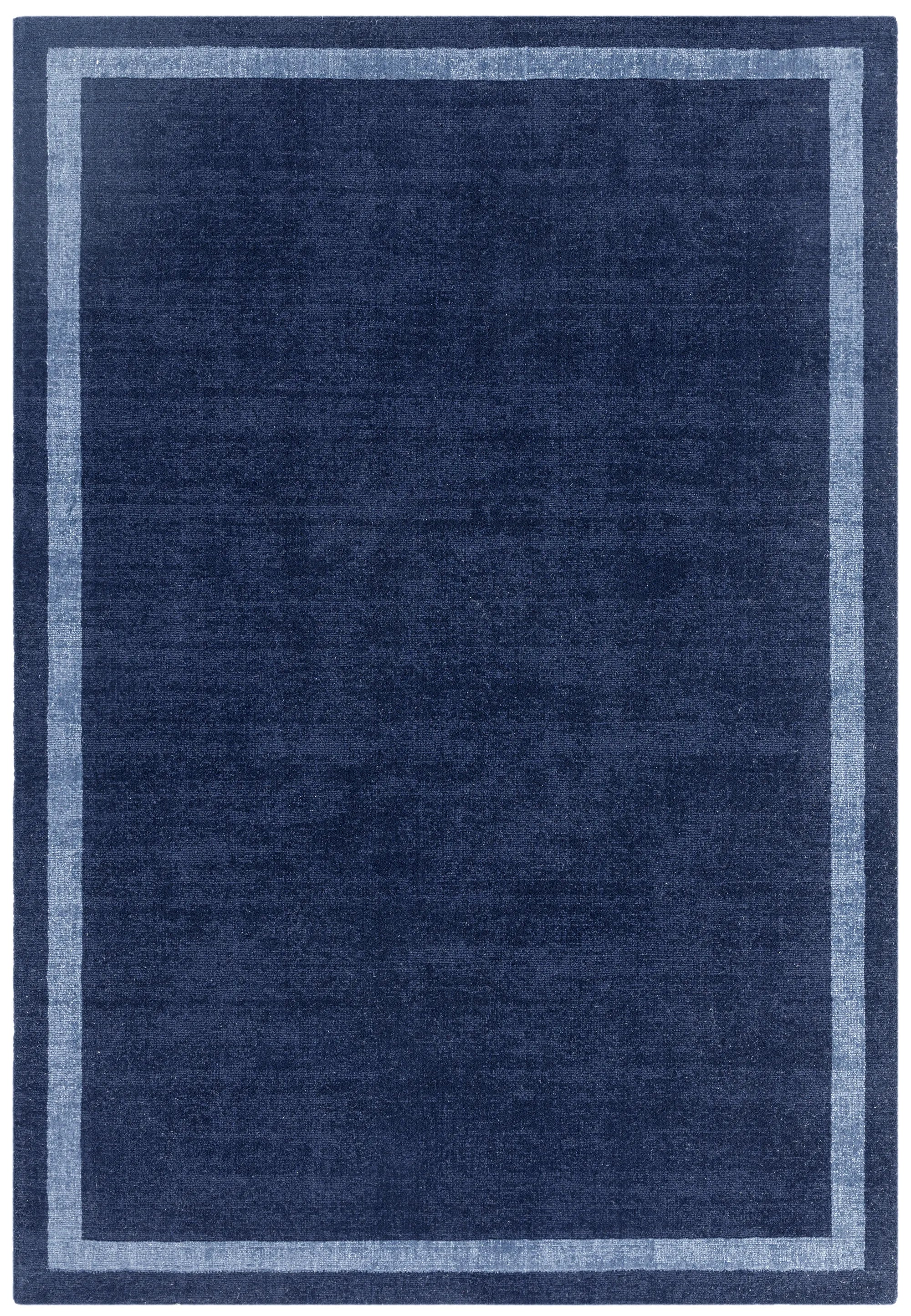Modern navy border style rug