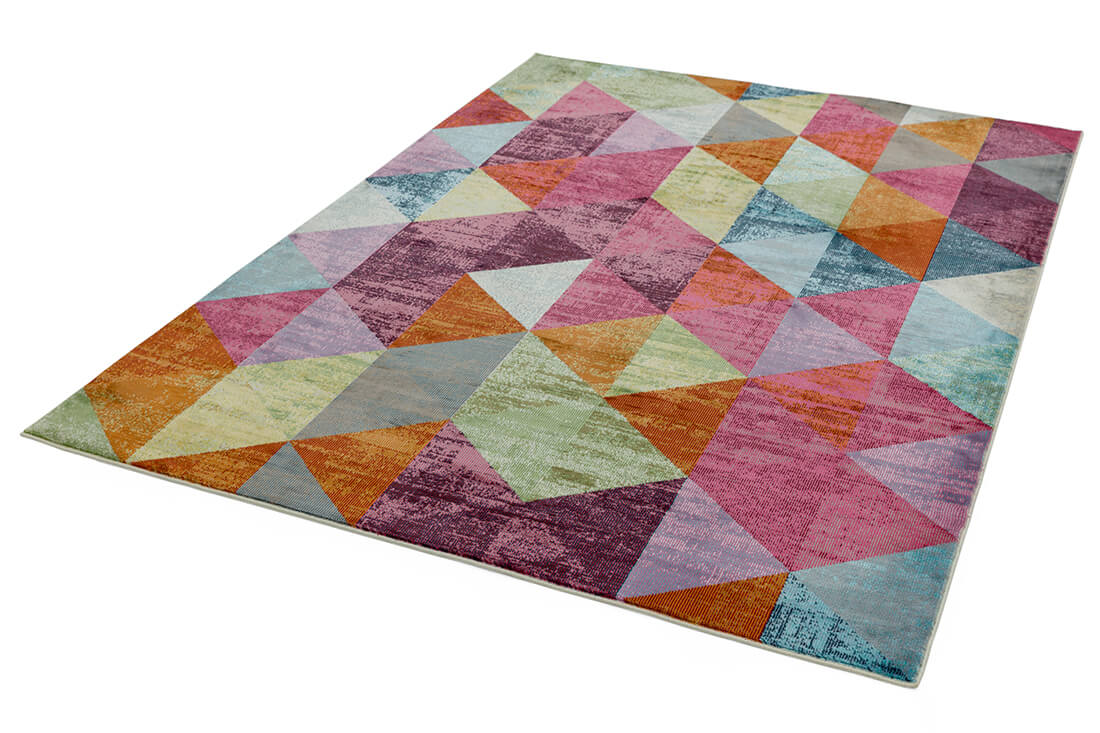 geometric multicoloured rug