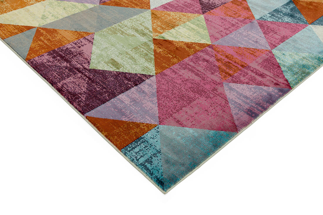 geometric multicoloured rug