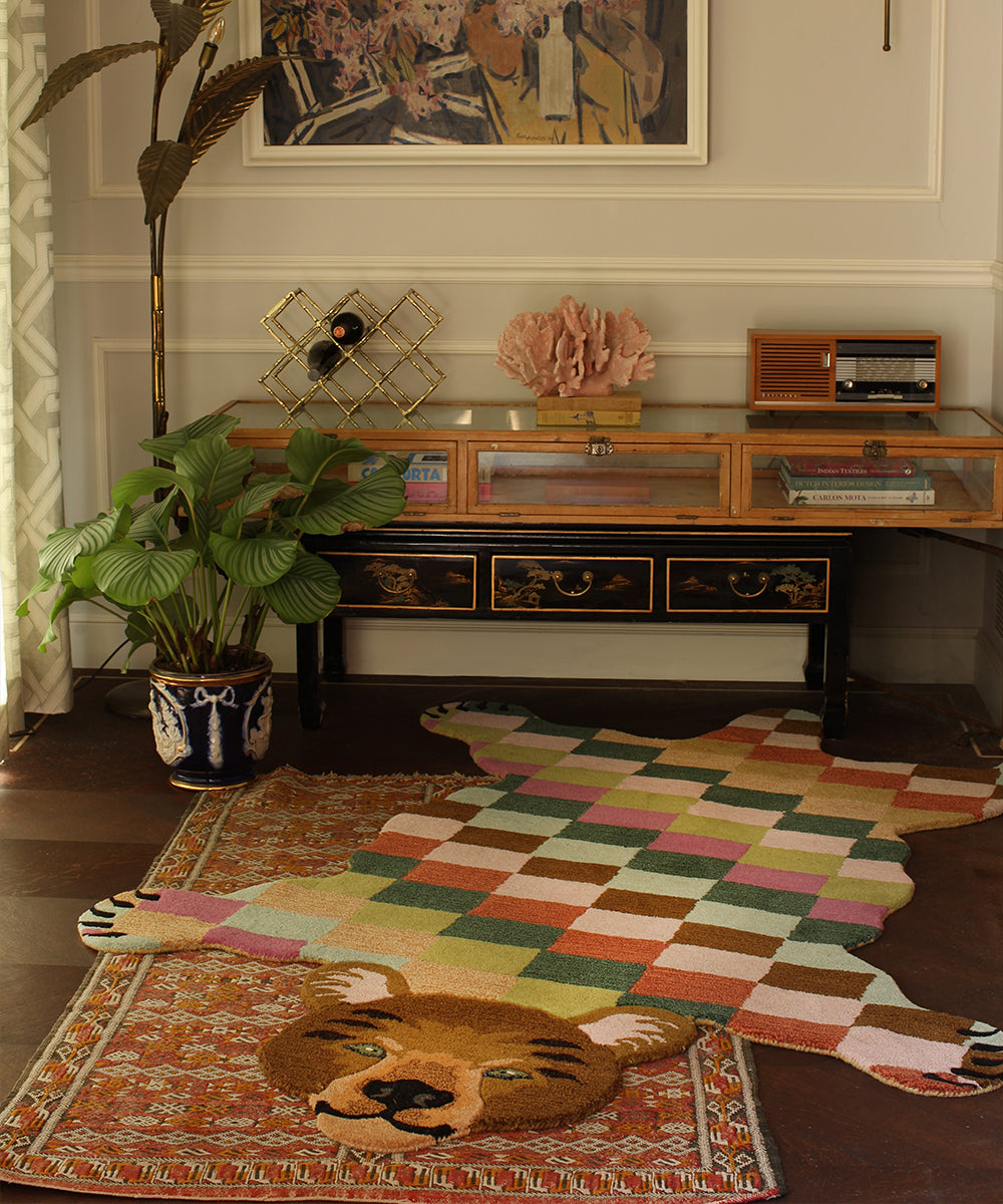 Archie Check Bear Rug