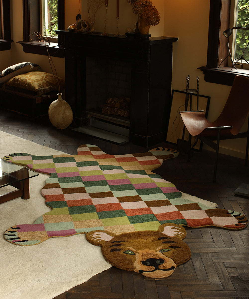 Archie Check Bear Rug