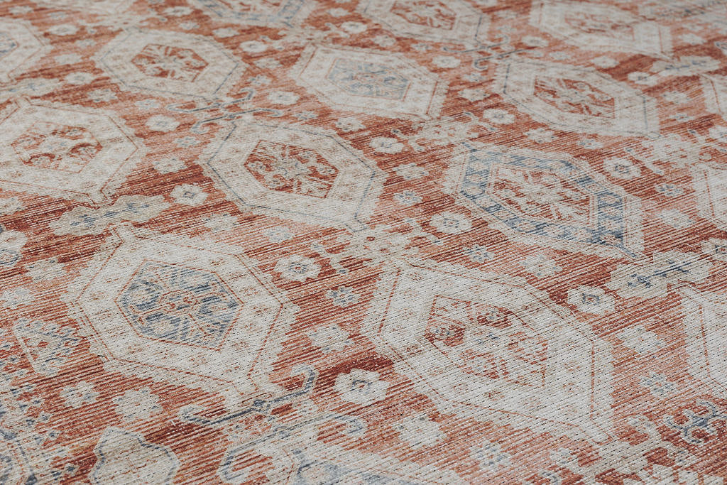 Bordered red vintage style rug